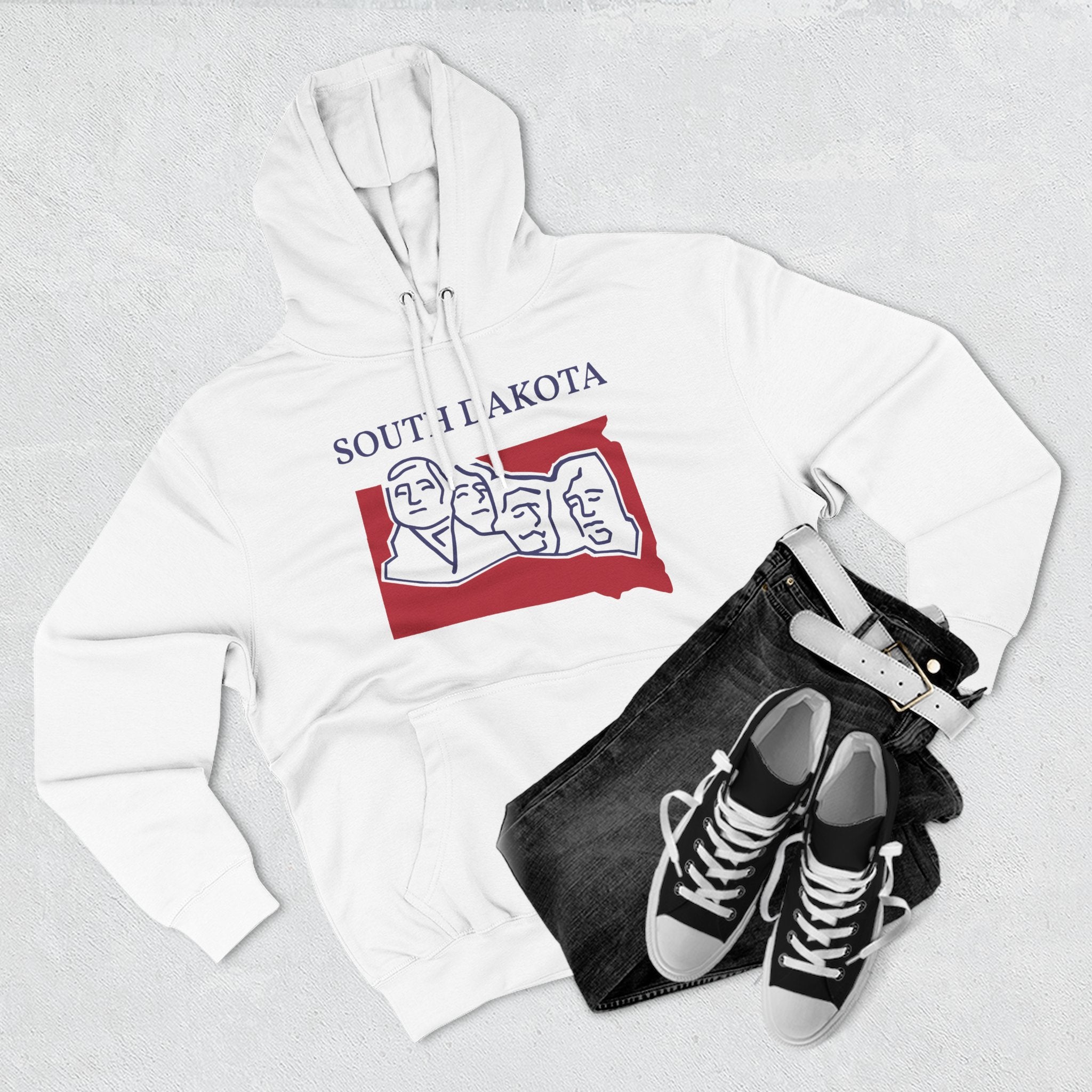 South Dakota Pride Unisex White Hoodie for Winter Glamour