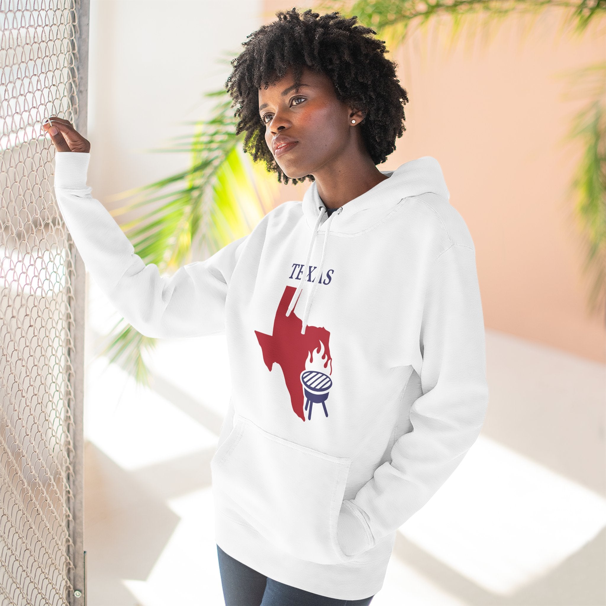 Texas Pride Unisex White Hoodie for Winter Glamour