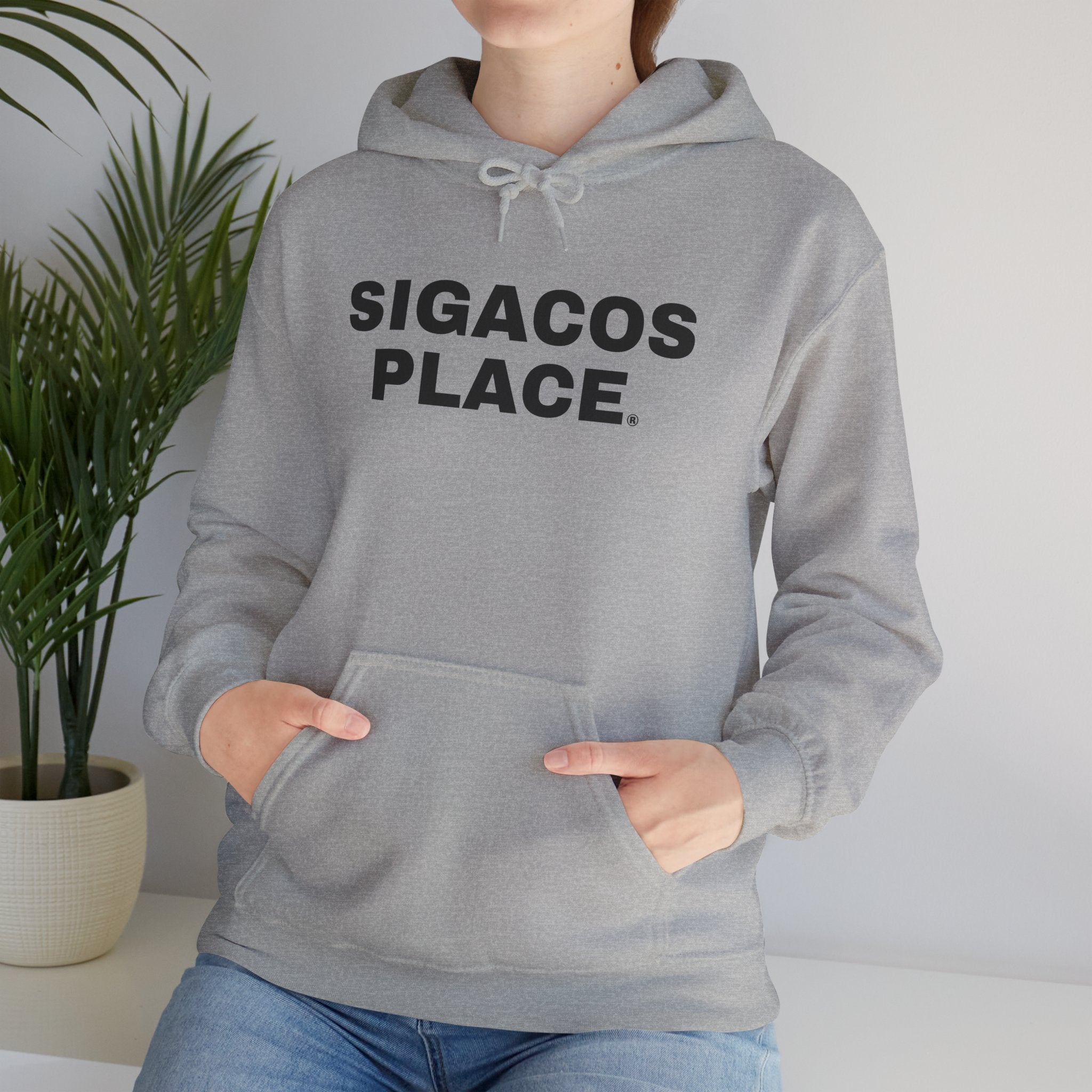Unisex "SIGACOS PLACE" Gray Heavy Blend™ Hooded Sweatshirt