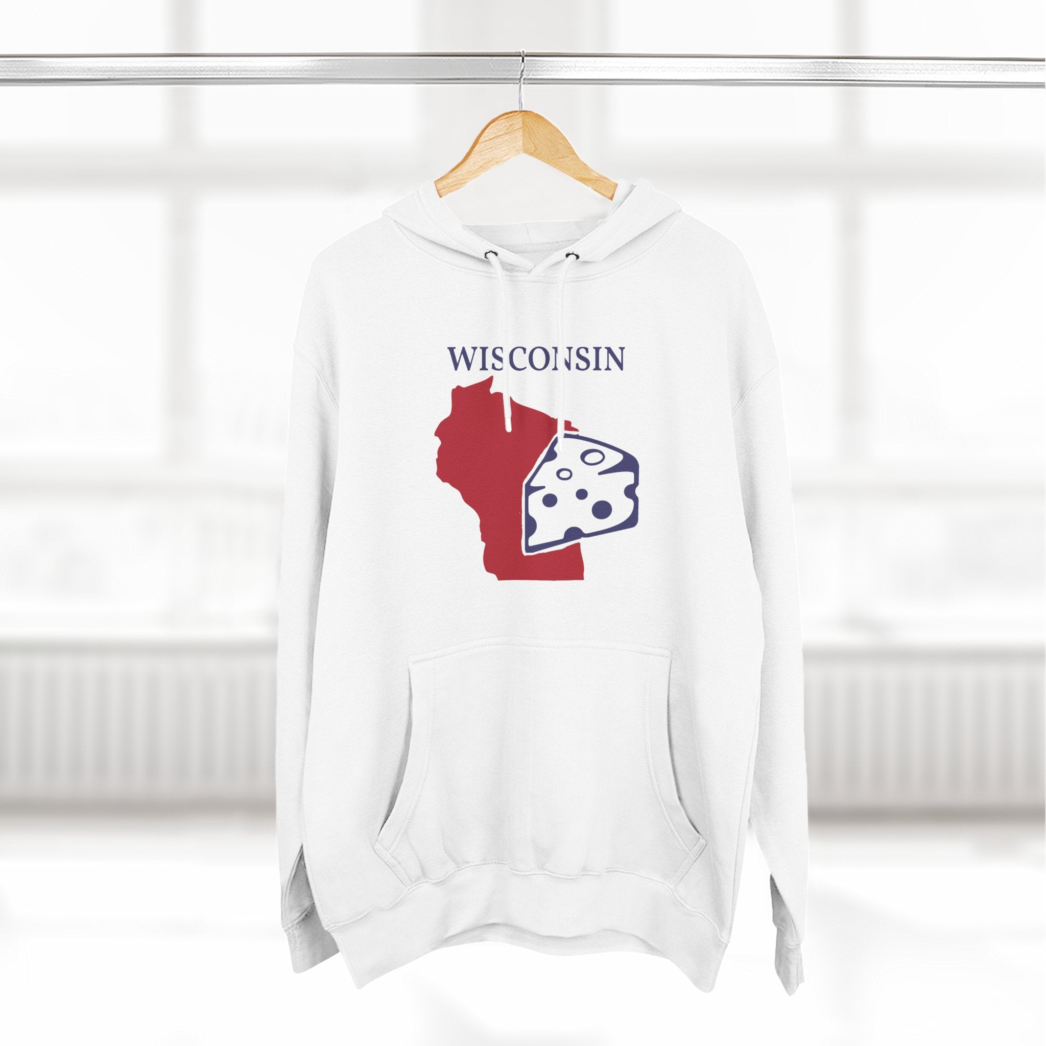 Fleece Hoodie - Wisconsin Pride Unisex White Hoodie for Winter Glamour