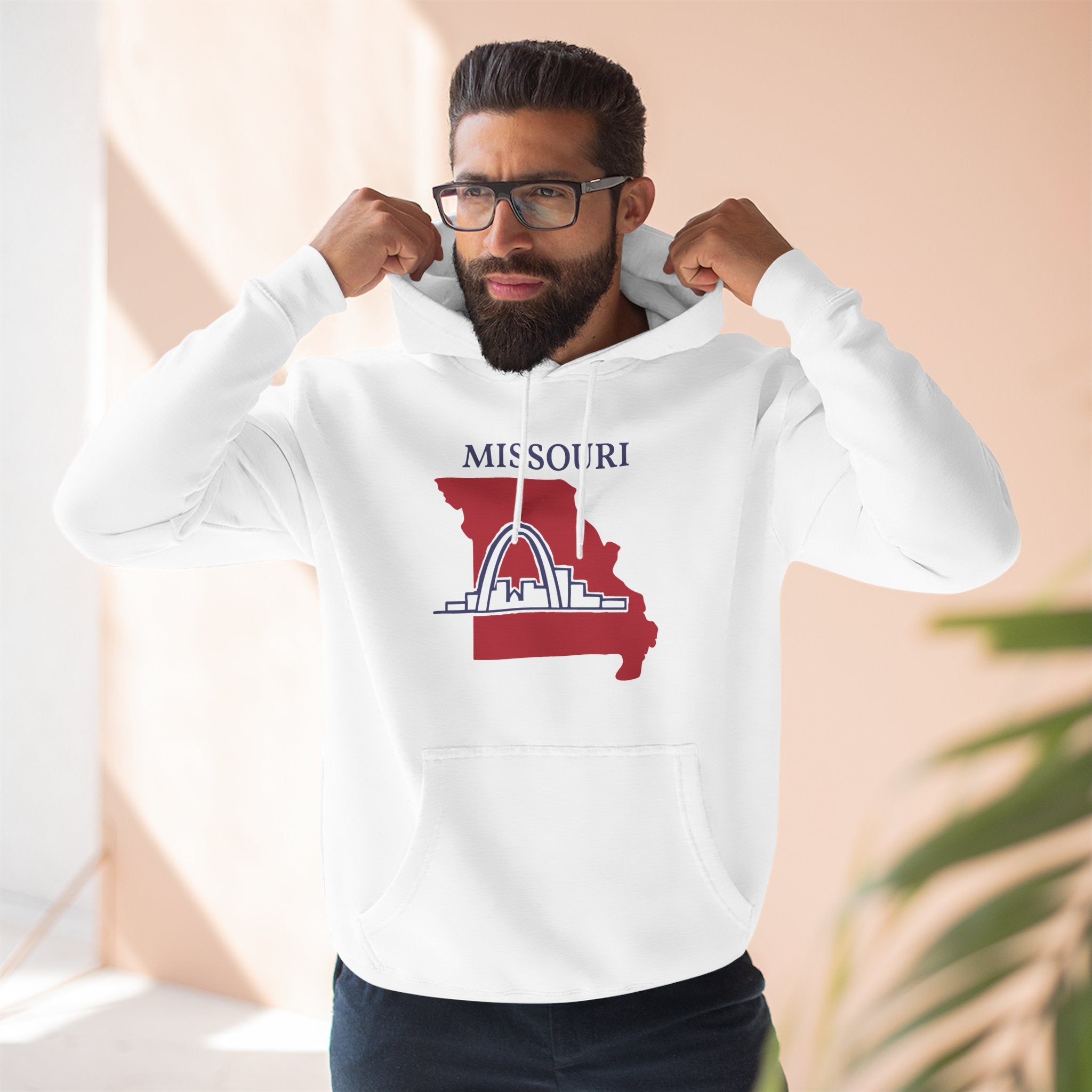 Missouri Pride Unisex White Hoodie for Winter Glamour