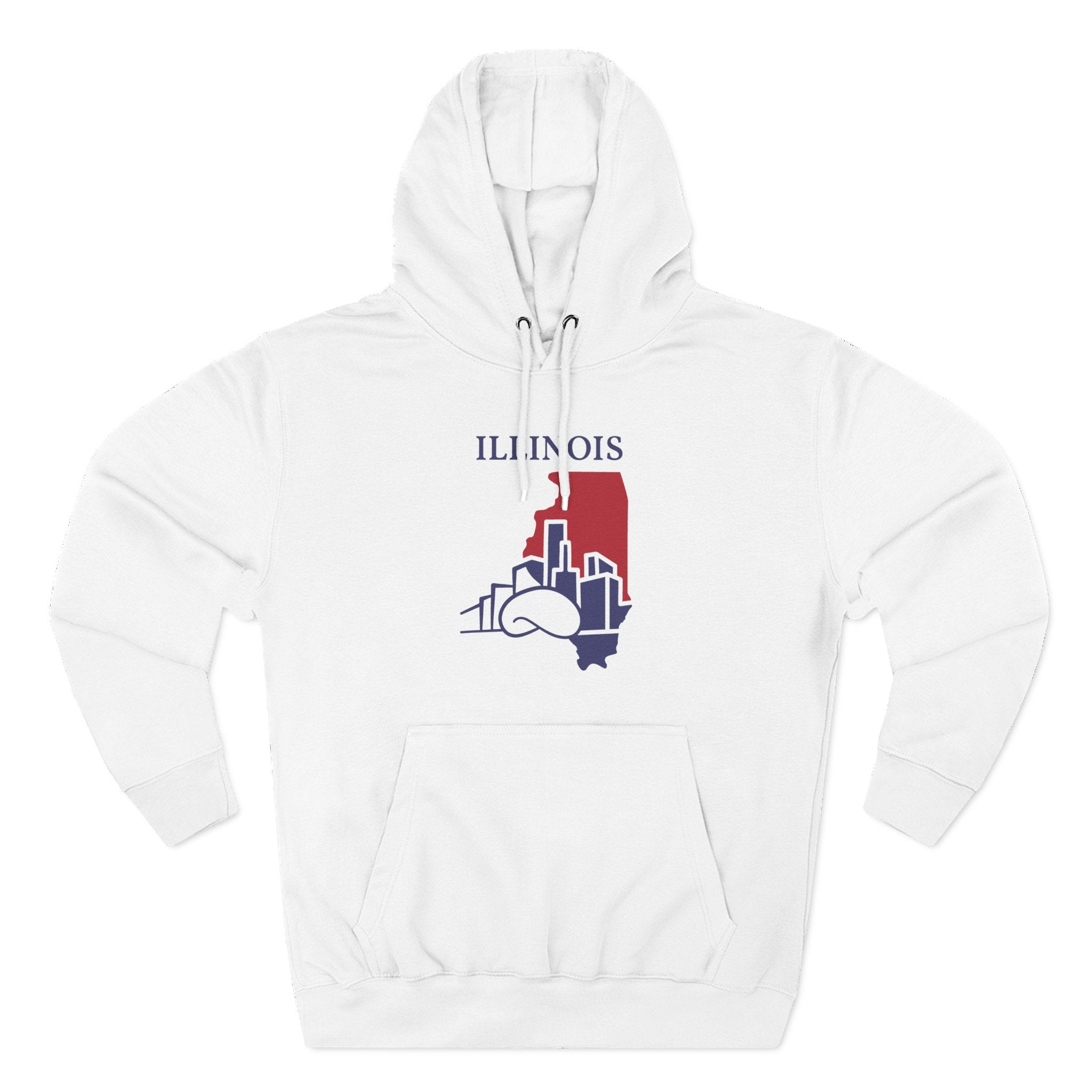 Illinois Pride Unisex White Hoodie for Winter Glamour