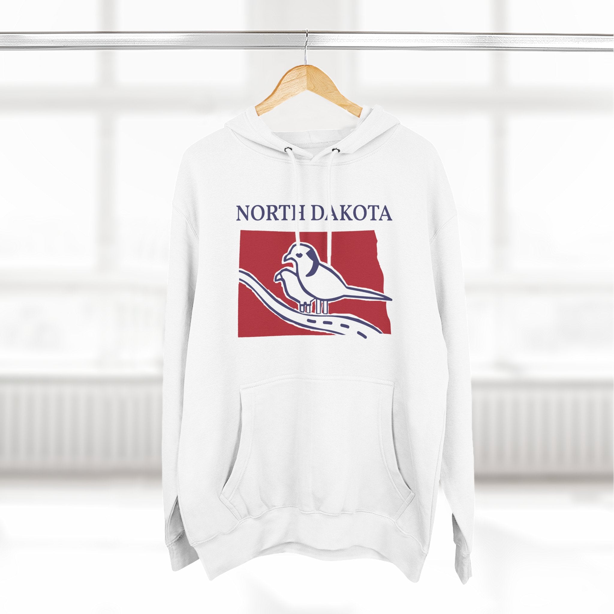 North Dakota Pride Unisex White Hoodie for Winter Glamour