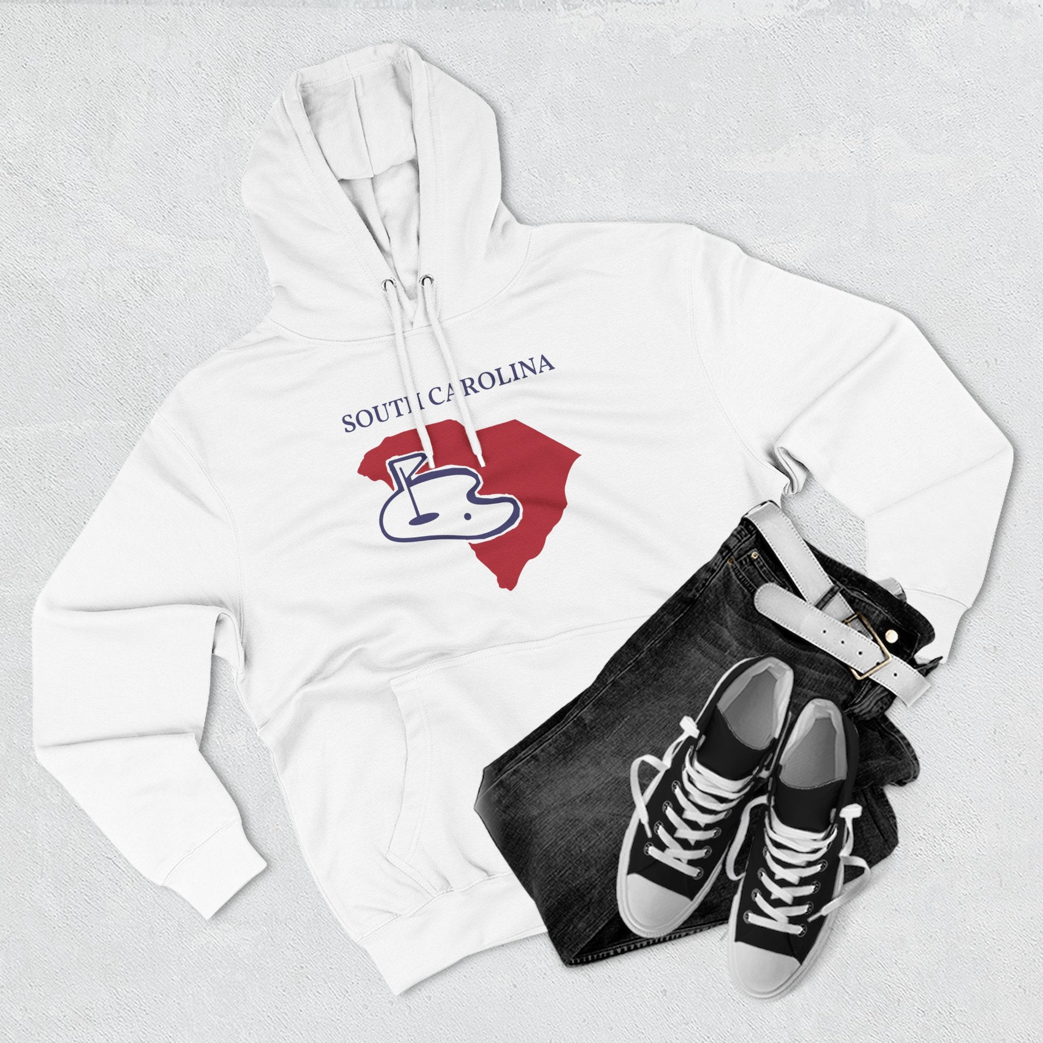 South Carolina Pride Unisex White Hoodie for Winter Glamour