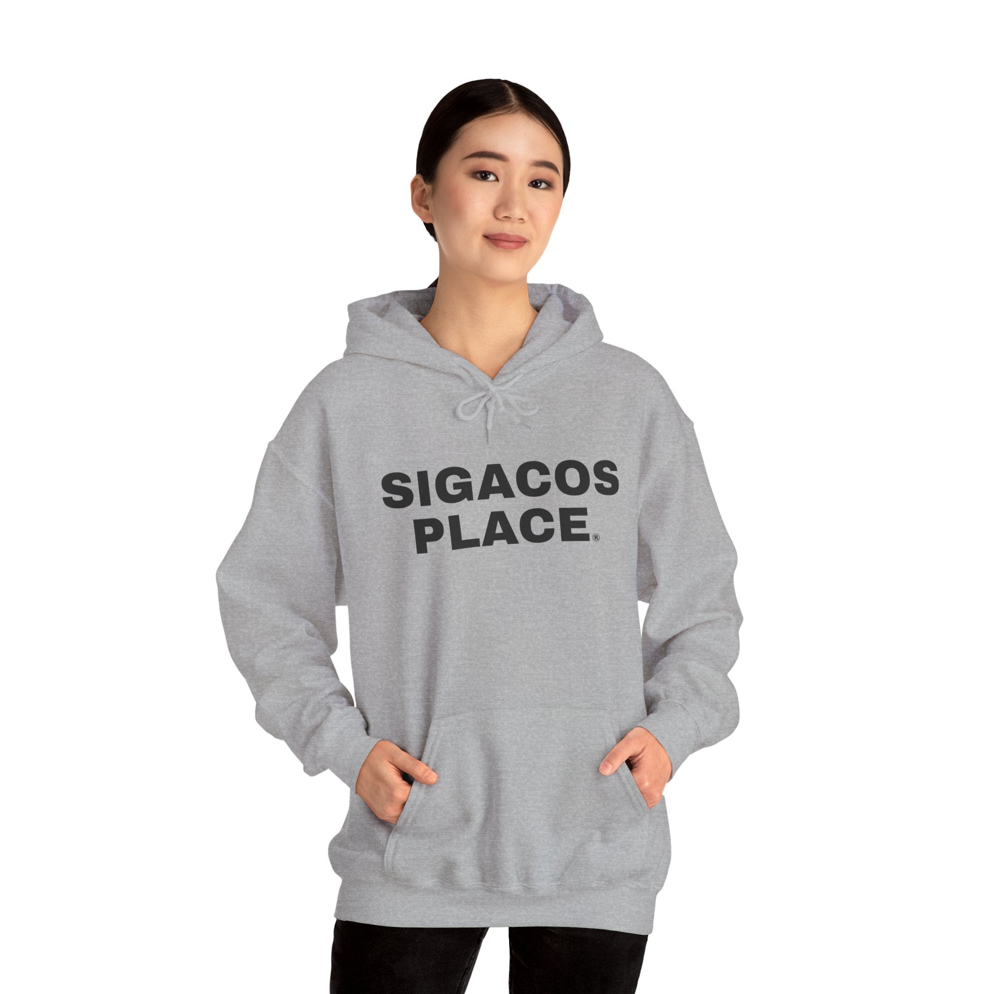 Unisex "SIGACOS PLACE" Gray Heavy Blend™ Hooded Sweatshirt