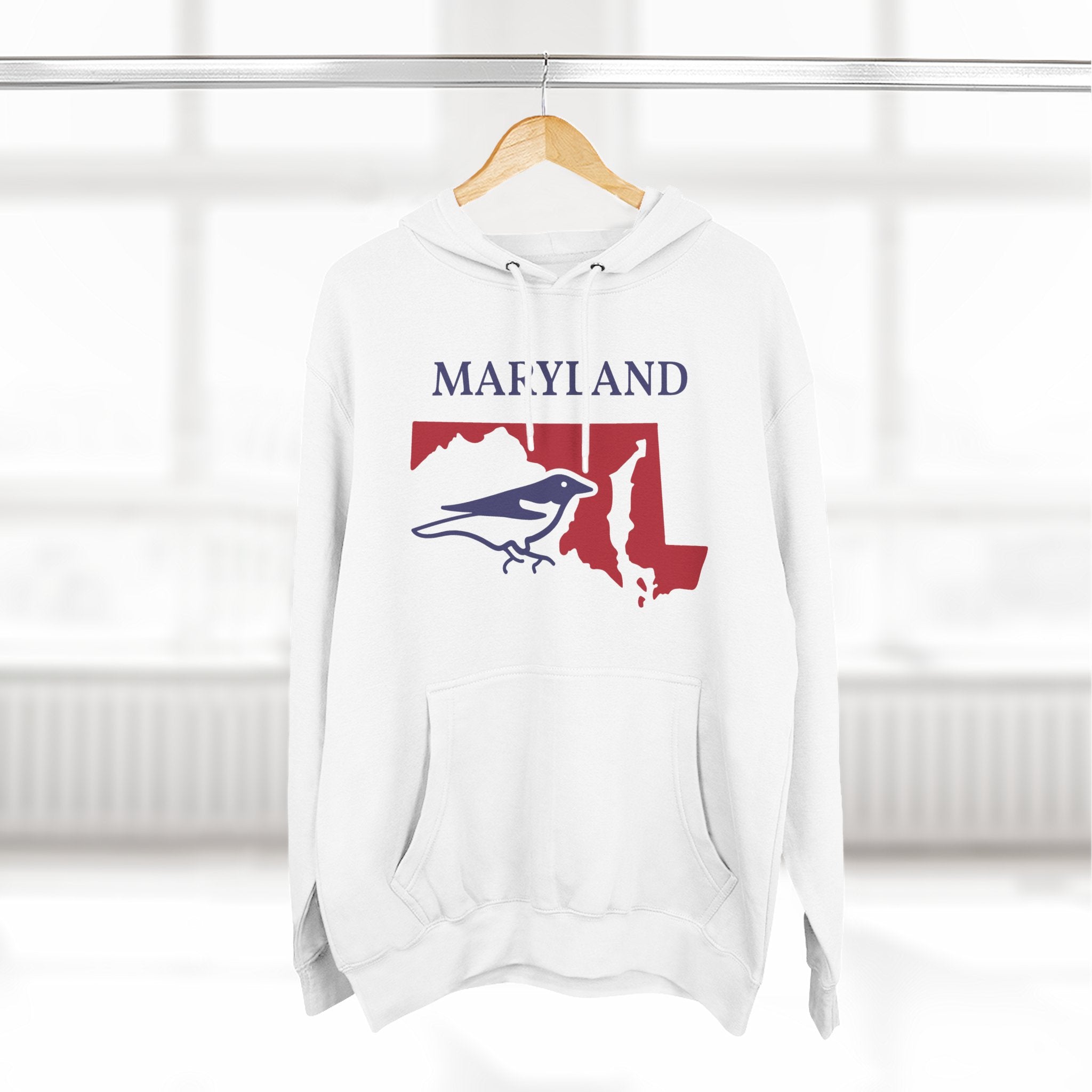 Maryland Pride Unisex White Hoodie for Winter Glamour