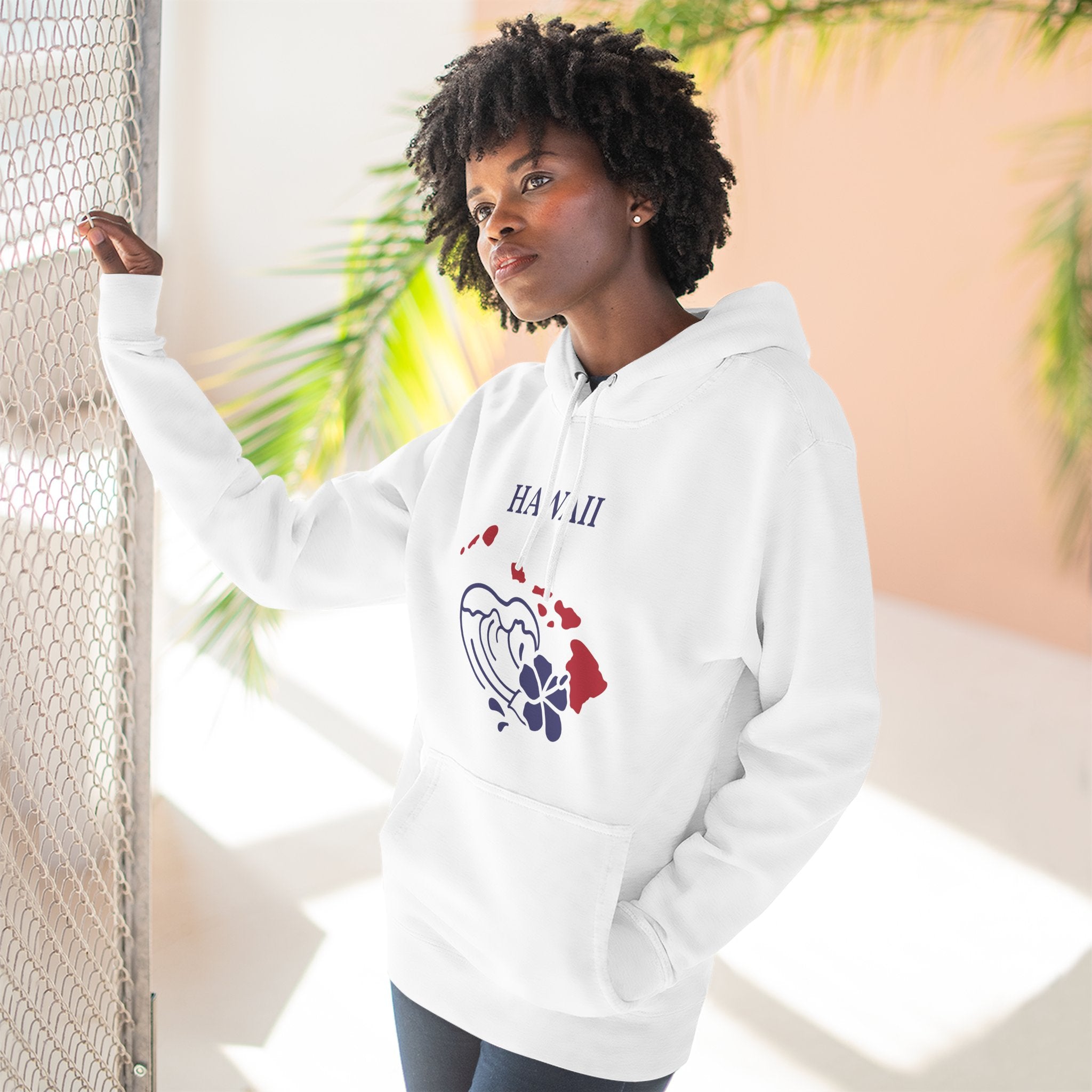 Hawaii Pride Unisex White Hoodie for Winter Glamour