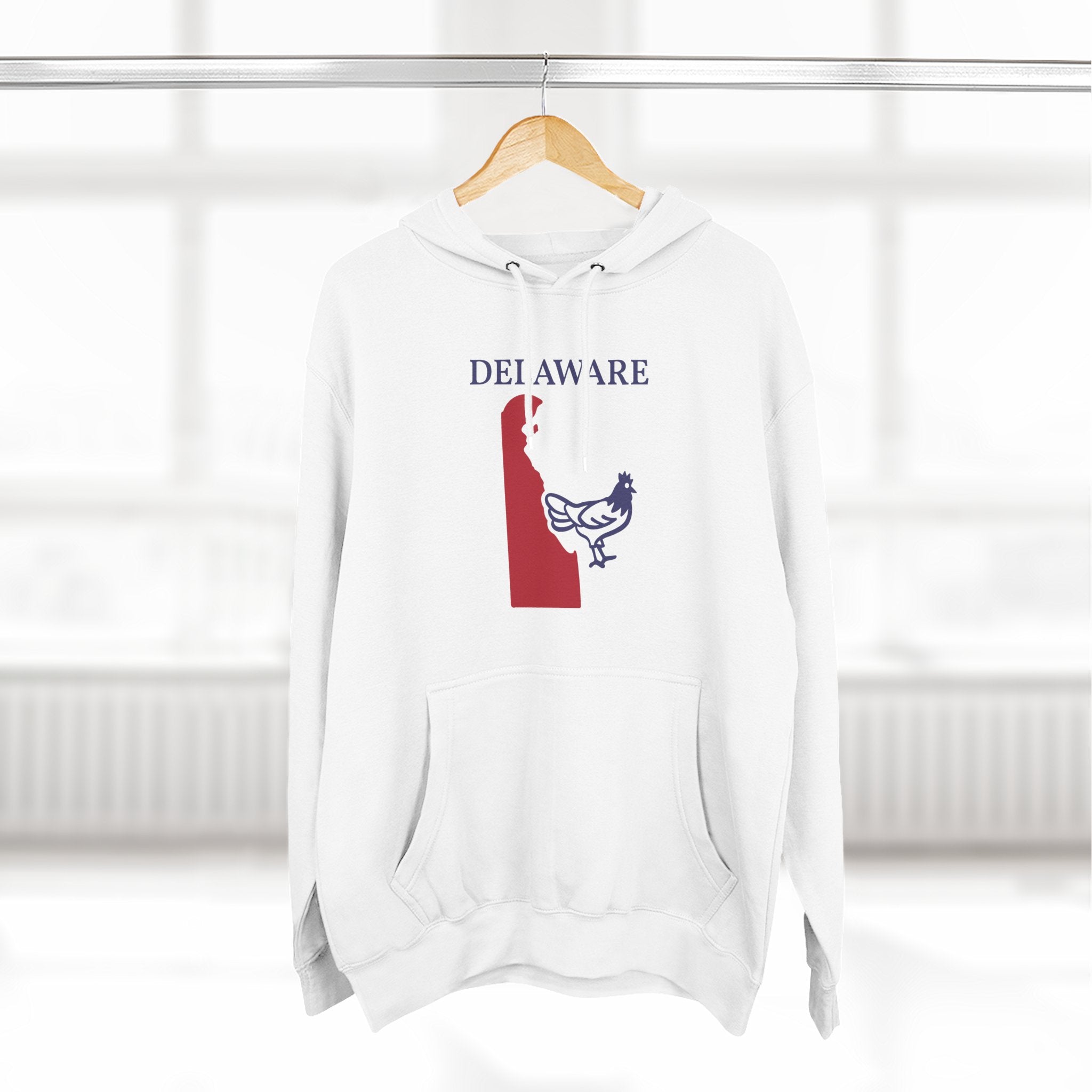 Delaware Pride Unisex White Hoodie for Winter Glamour