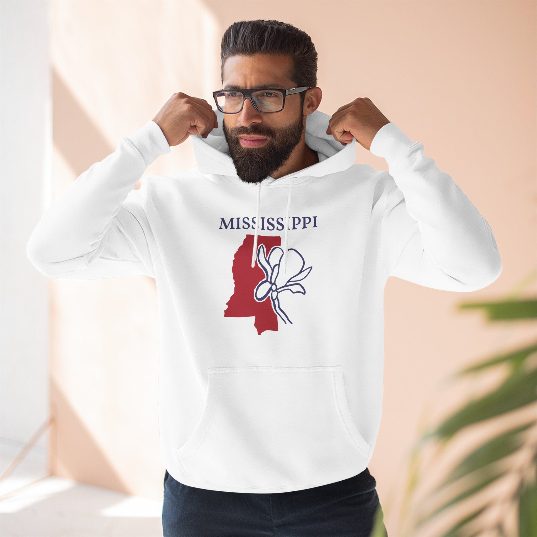 Mississippi Pride Unisex White Hoodie for Winter Glamour
