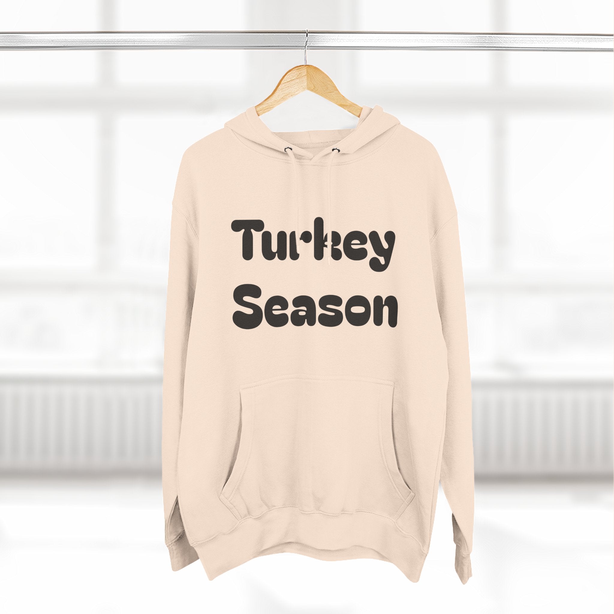 Thanksgiving Turkey Hoodie, Turkey on the defensive, Funny Fleece Sweatshirt, Fall Apparel, Holiday Gift, Autumn Fashion, Cozy Wear
