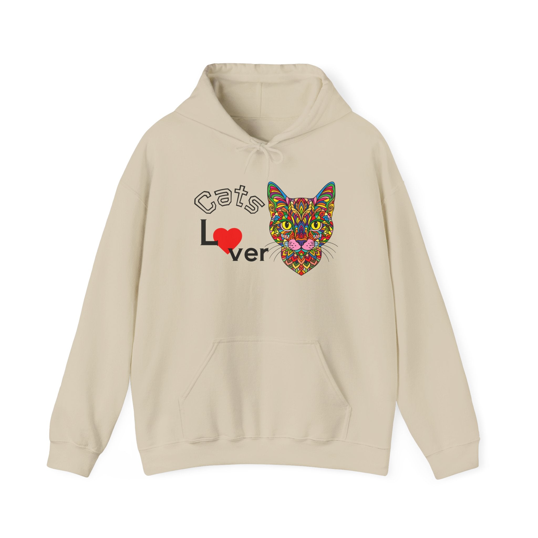 Colorful Cats Lover Hoodie, Unisex Sweatshirt, Cozy Fashion, Nature Lover Gift, Fall Apparel, Eco-Friendly Clothing, Cats lover