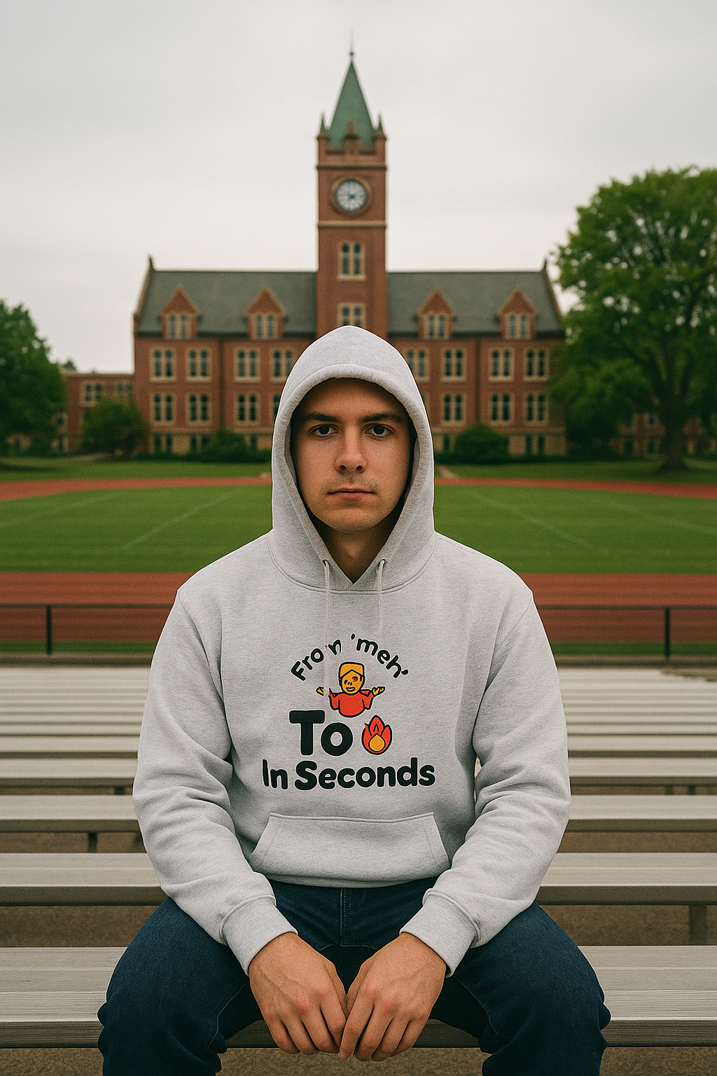 From "meh" to be on fire in seconds Hoodie - American style hoodies - Streetwear College - oversized sweatshirts USA