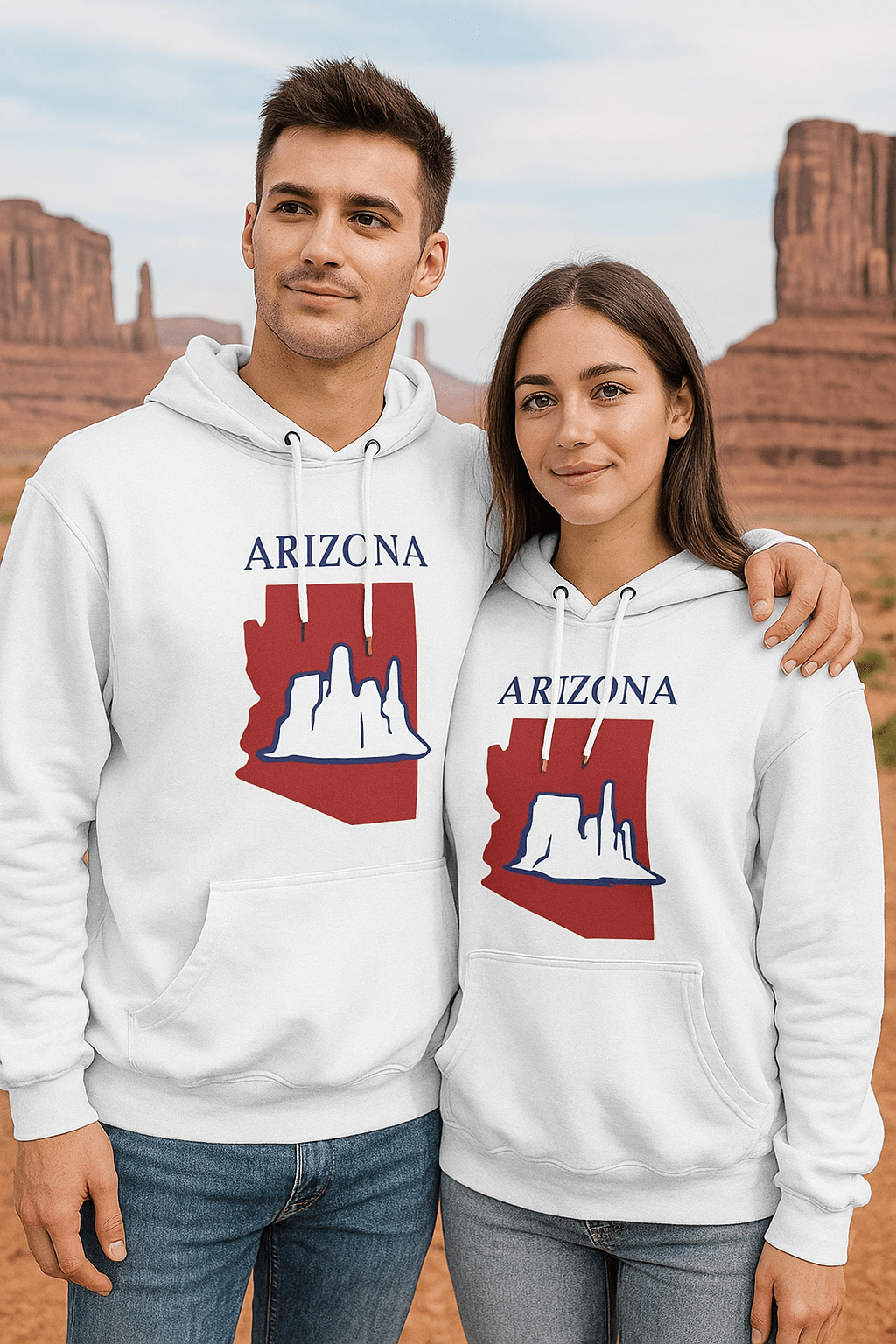 Arizona Pride Unisex White Hoodie for Winter Glamour
