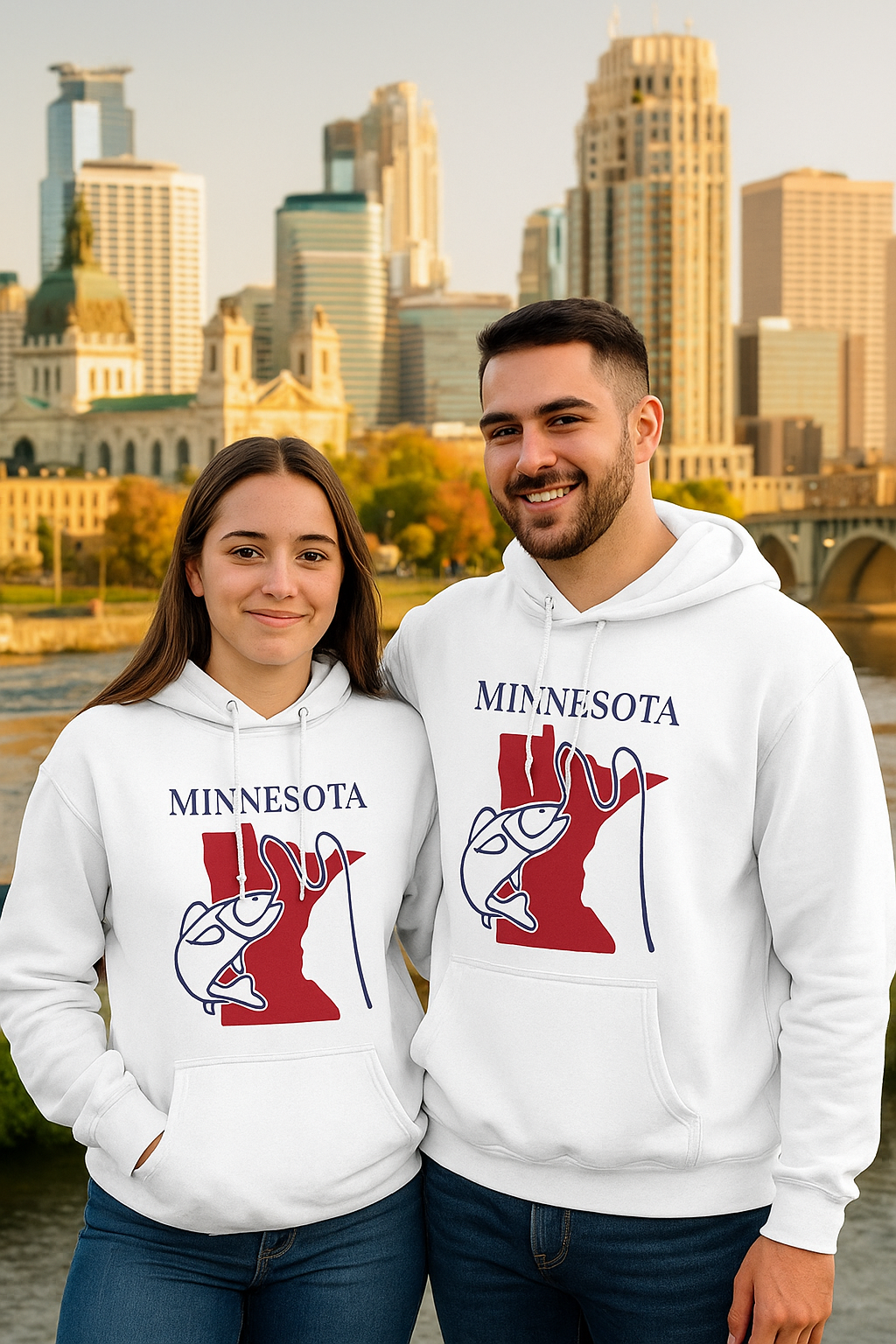 Minnesota Pride Unisex White Hoodie for Winter Glamour