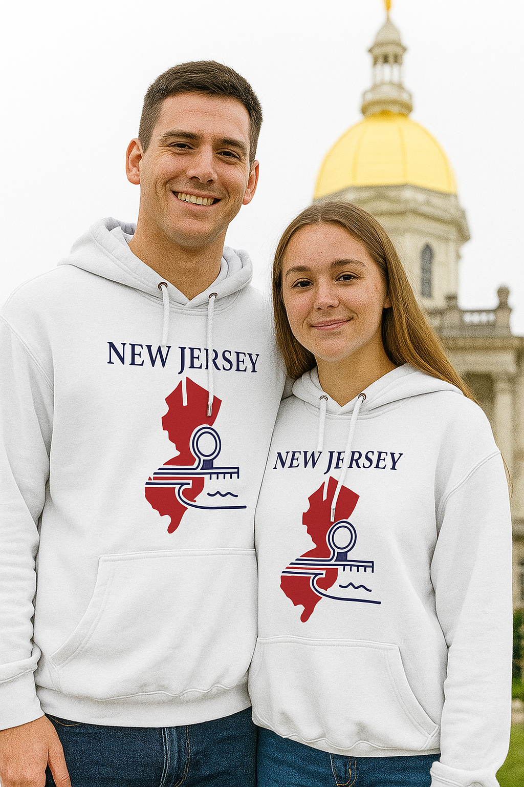 New Jersey Pride Unisex White Hoodie for Winter Glamour
