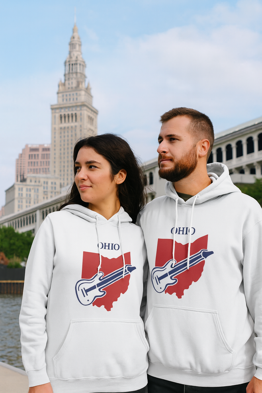 Ohio Pride Unisex White Hoodie for Winter Glamour