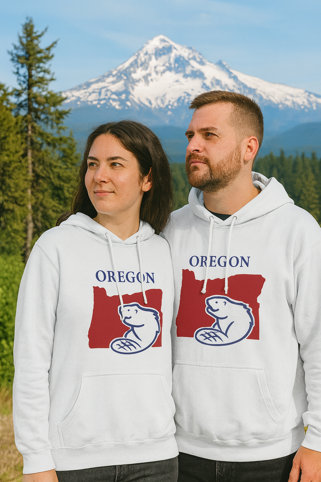 Oregon Pride Unisex White Hoodie for Winter Glamour