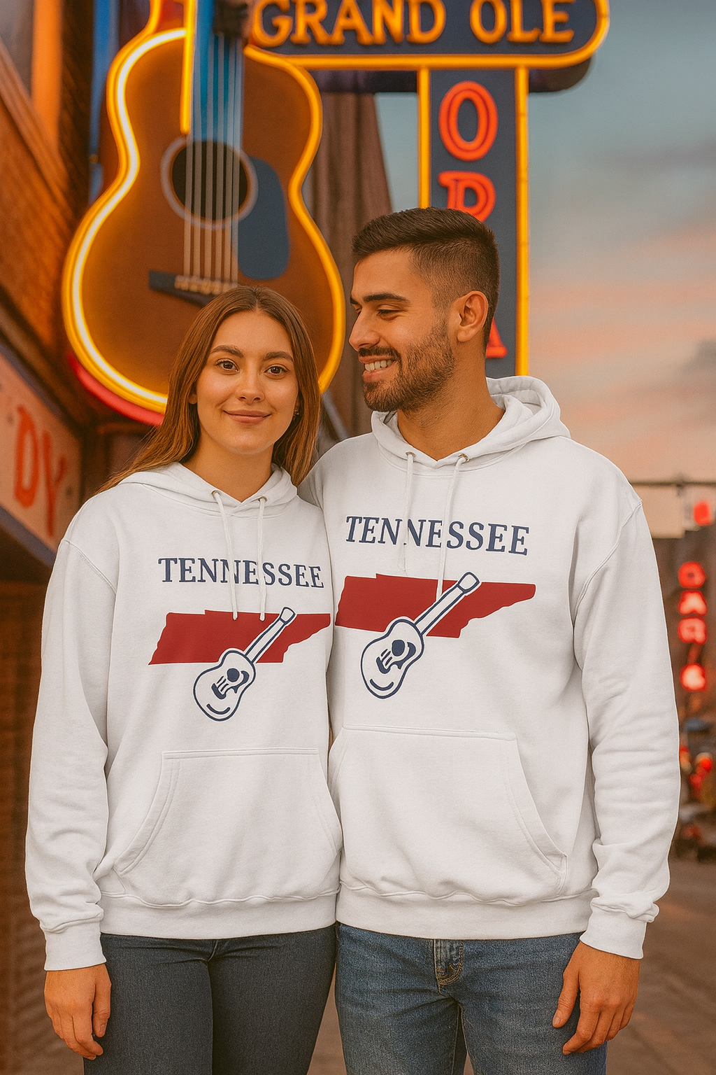 Tennessee Pride Unisex White Hoodie for Winter Glamour