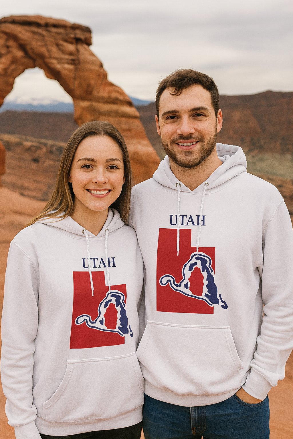 Utah Pride Unisex White Hoodie for Winter Glamour