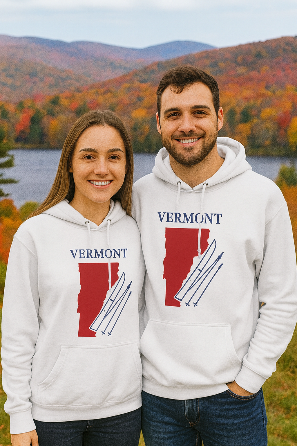 Vermont Pride Unisex White Hoodie for Winter Glamour