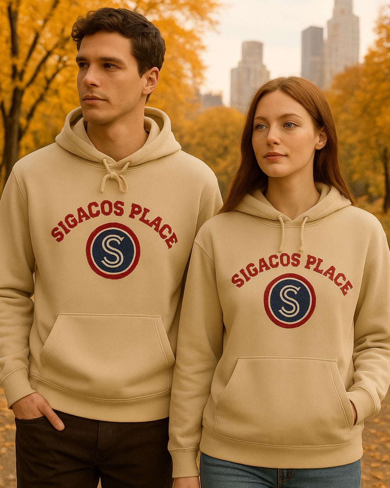 Embroidered unisex "Sigacos Place" sweatshirt - Heavy Blend™ Hooded Sweatshirt