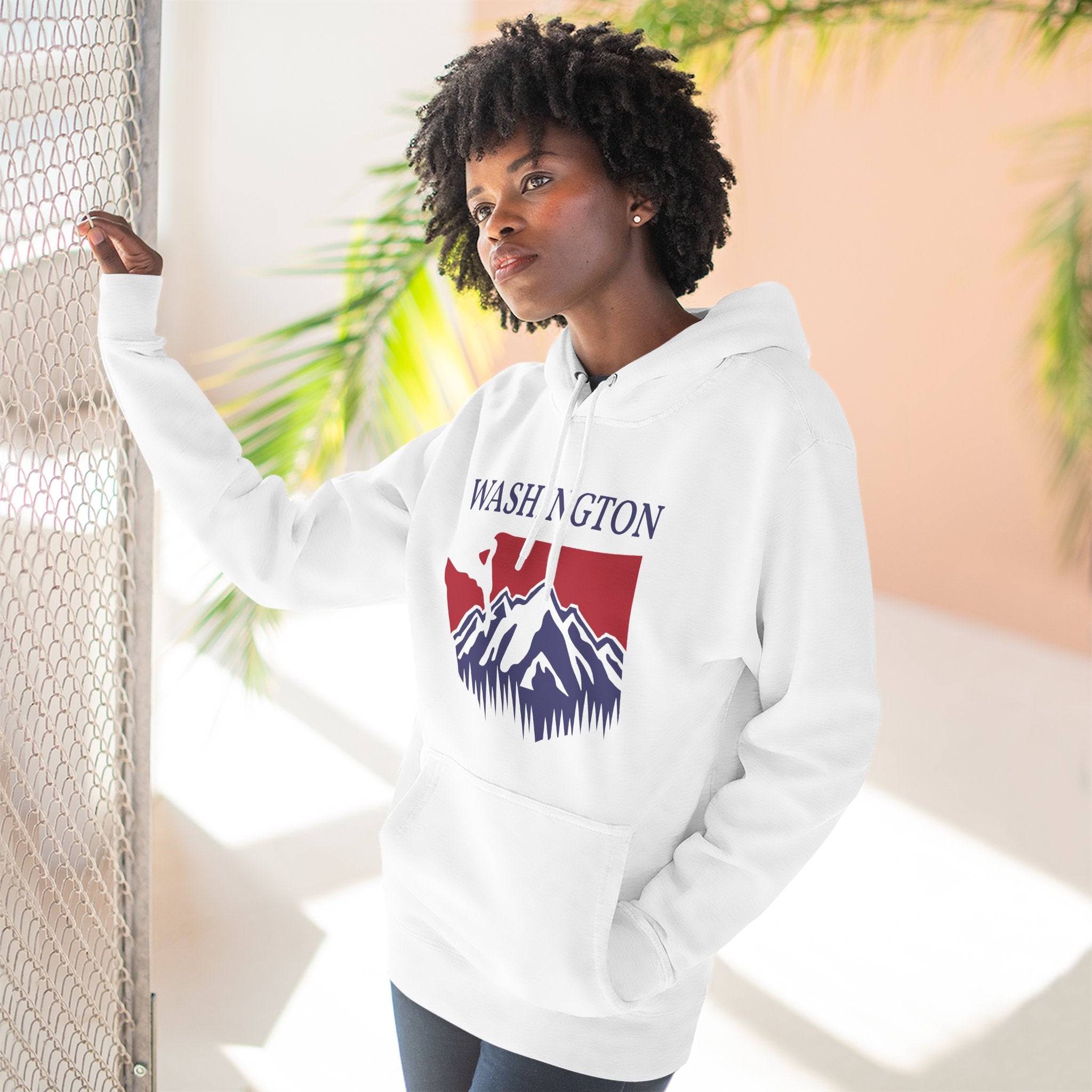 Washington Pride Unisex White Hoodie for Winter Glamour