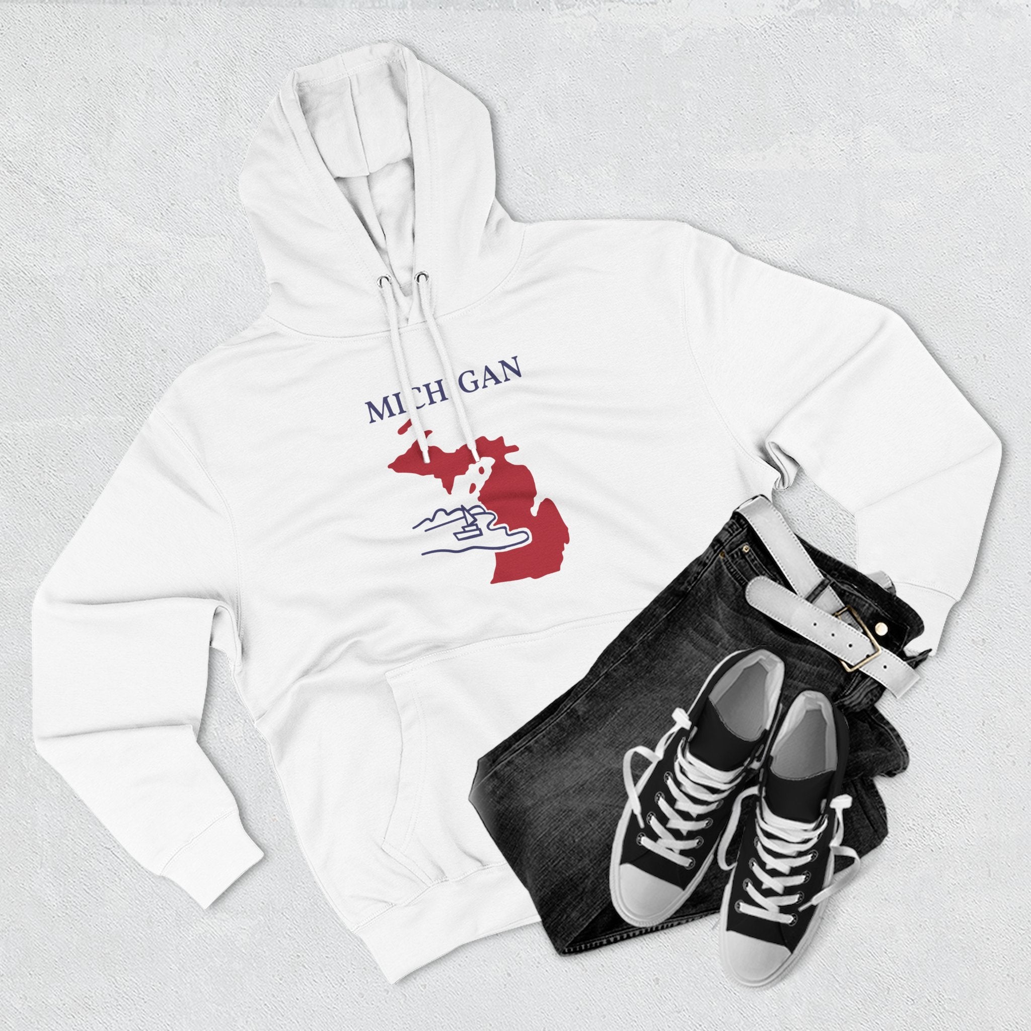 Michigan Pride Unisex White Hoodie for Winter Glamour