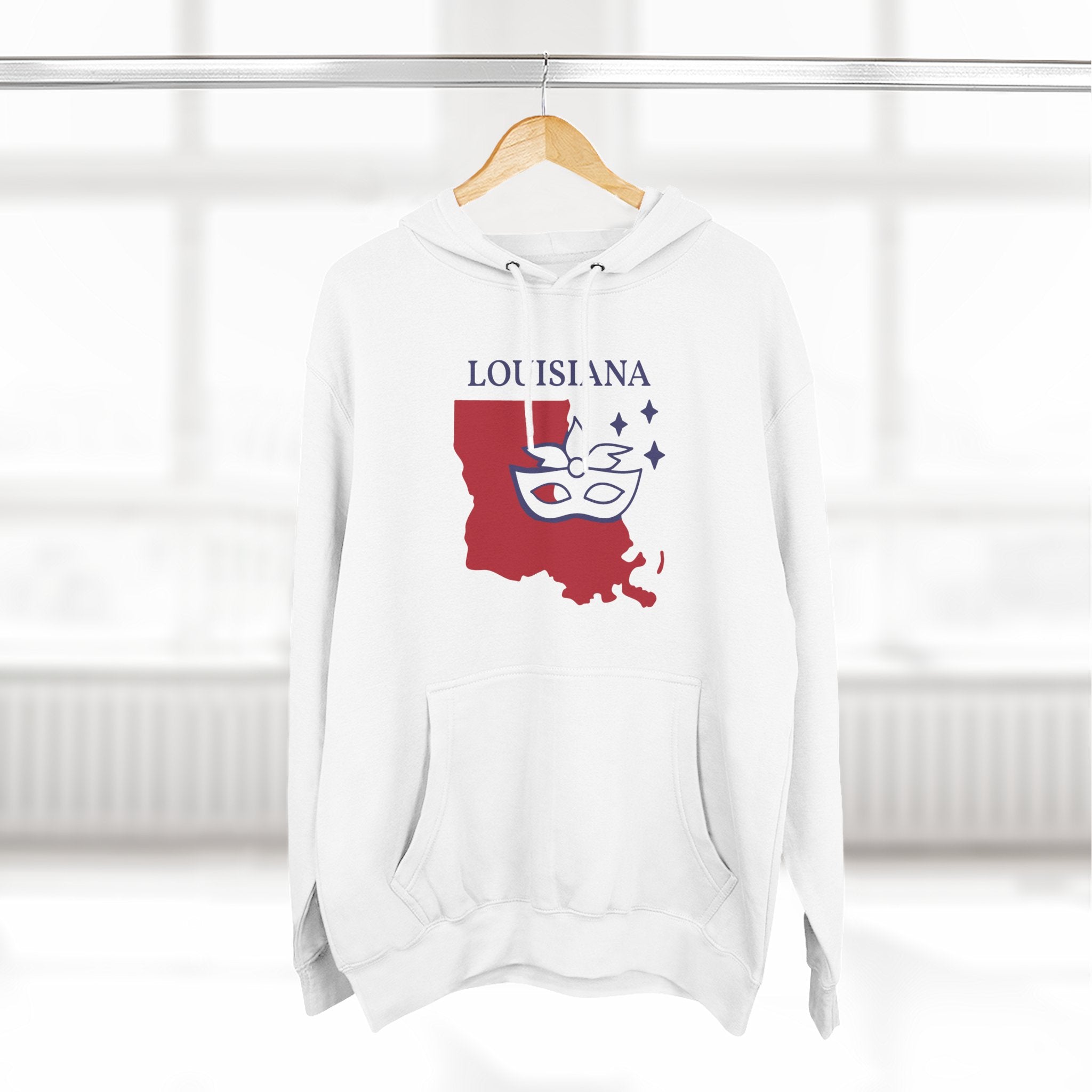 Louisiana Pride Unisex White Hoodie for Winter Glamour