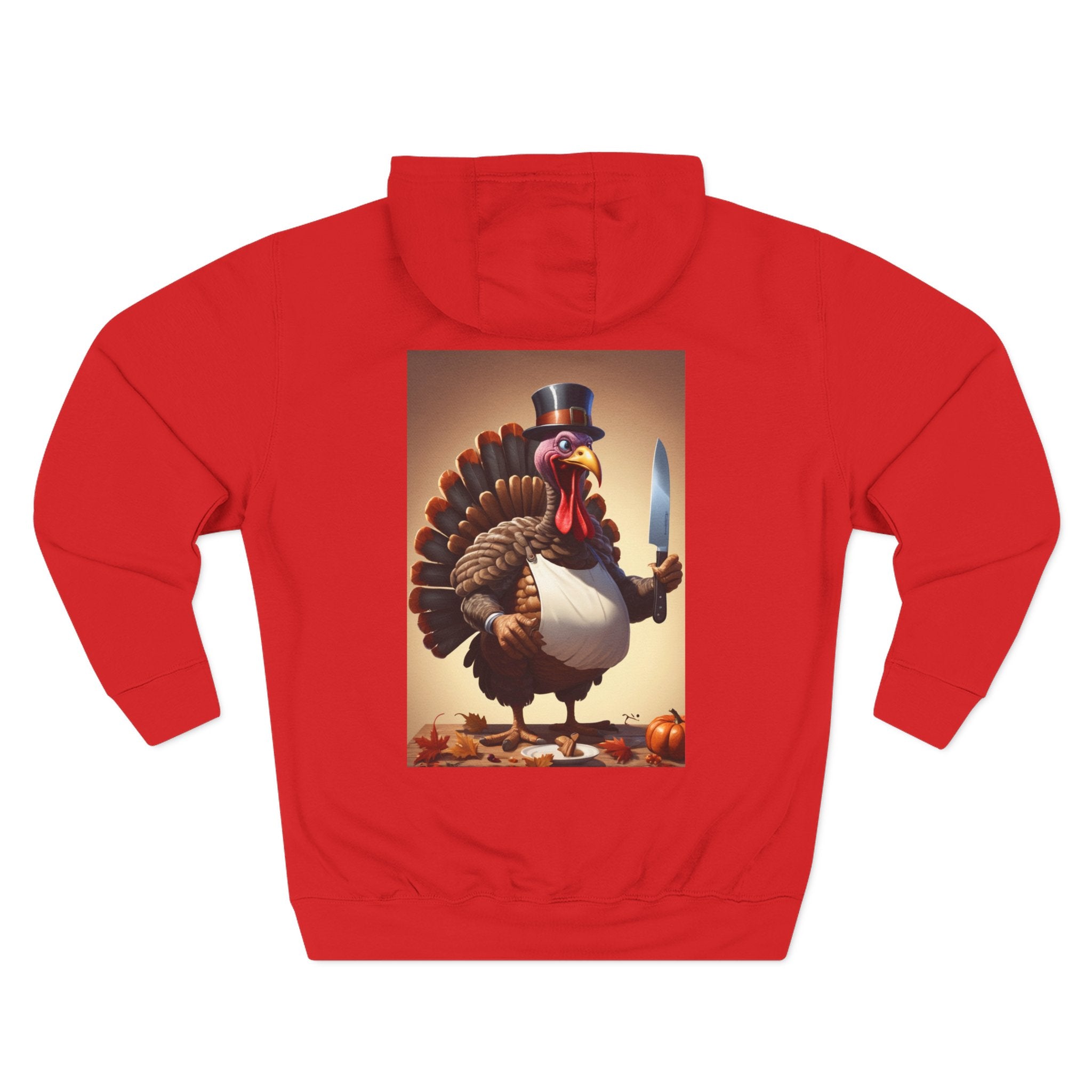 Thanksgiving Turkey Hoodie, Turkey on the defensive, Funny Fleece Sweatshirt, Fall Apparel, Holiday Gift, Autumn Fashion, Cozy Wear