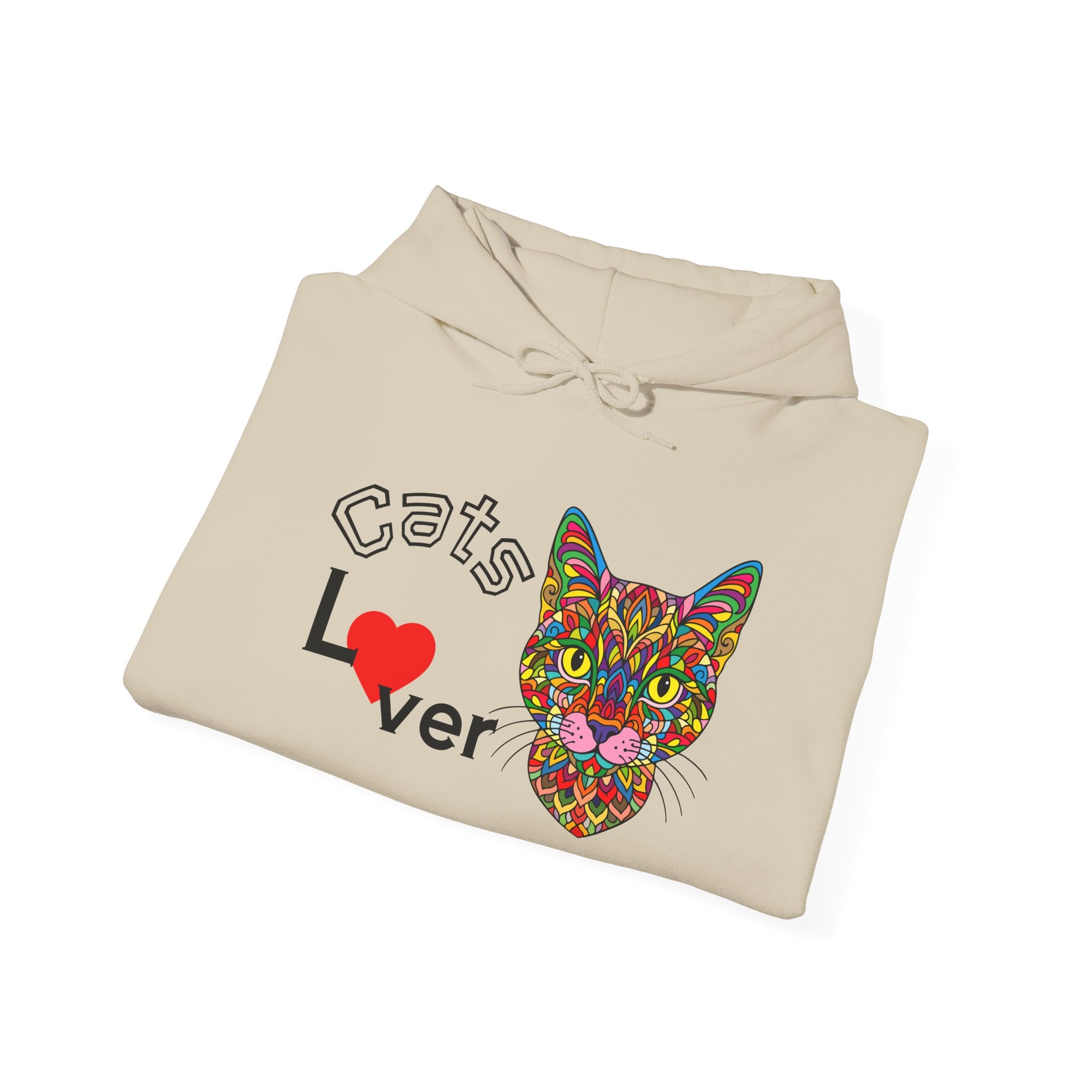 Colorful Cats Lover Hoodie, Unisex Sweatshirt, Cozy Fashion, Nature Lover Gift, Fall Apparel, Eco-Friendly Clothing, Cats lover