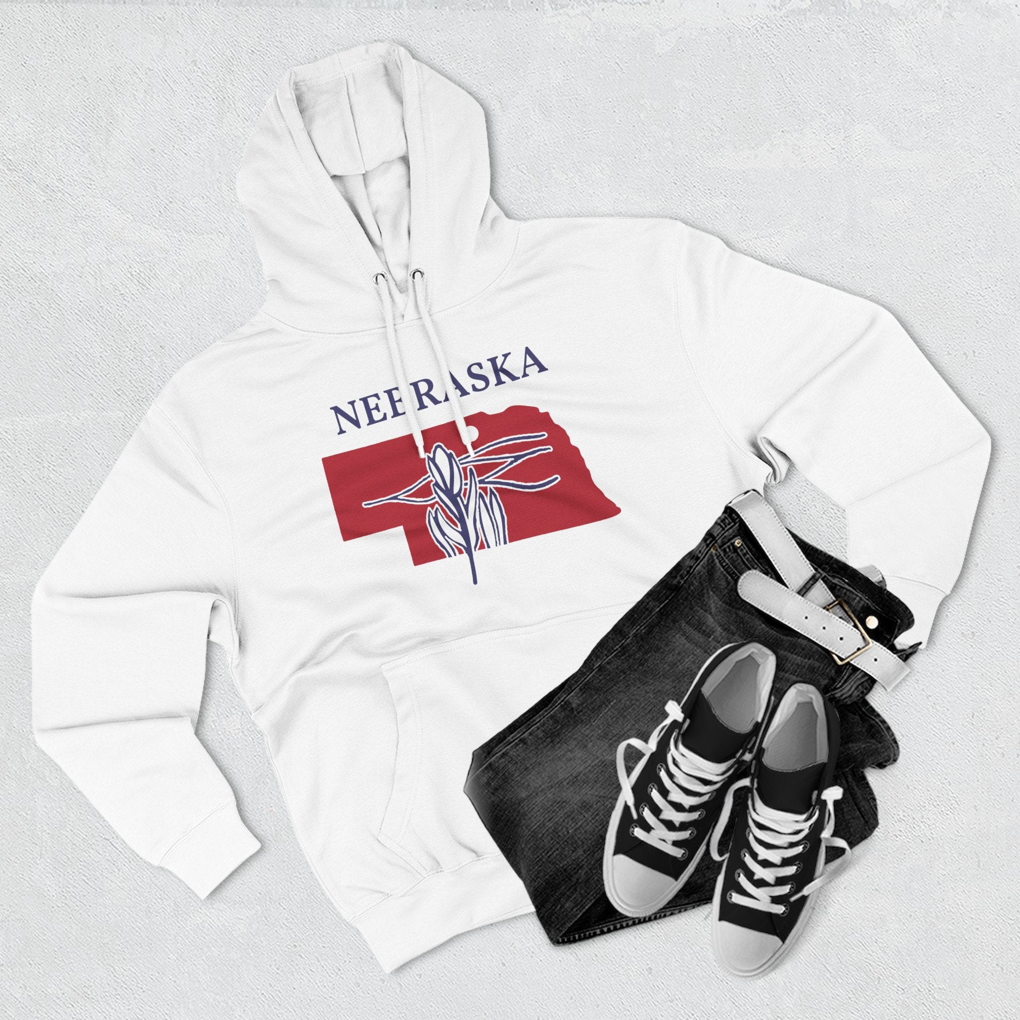 Nebraska Pride Unisex White Hoodie for Winter Glamour