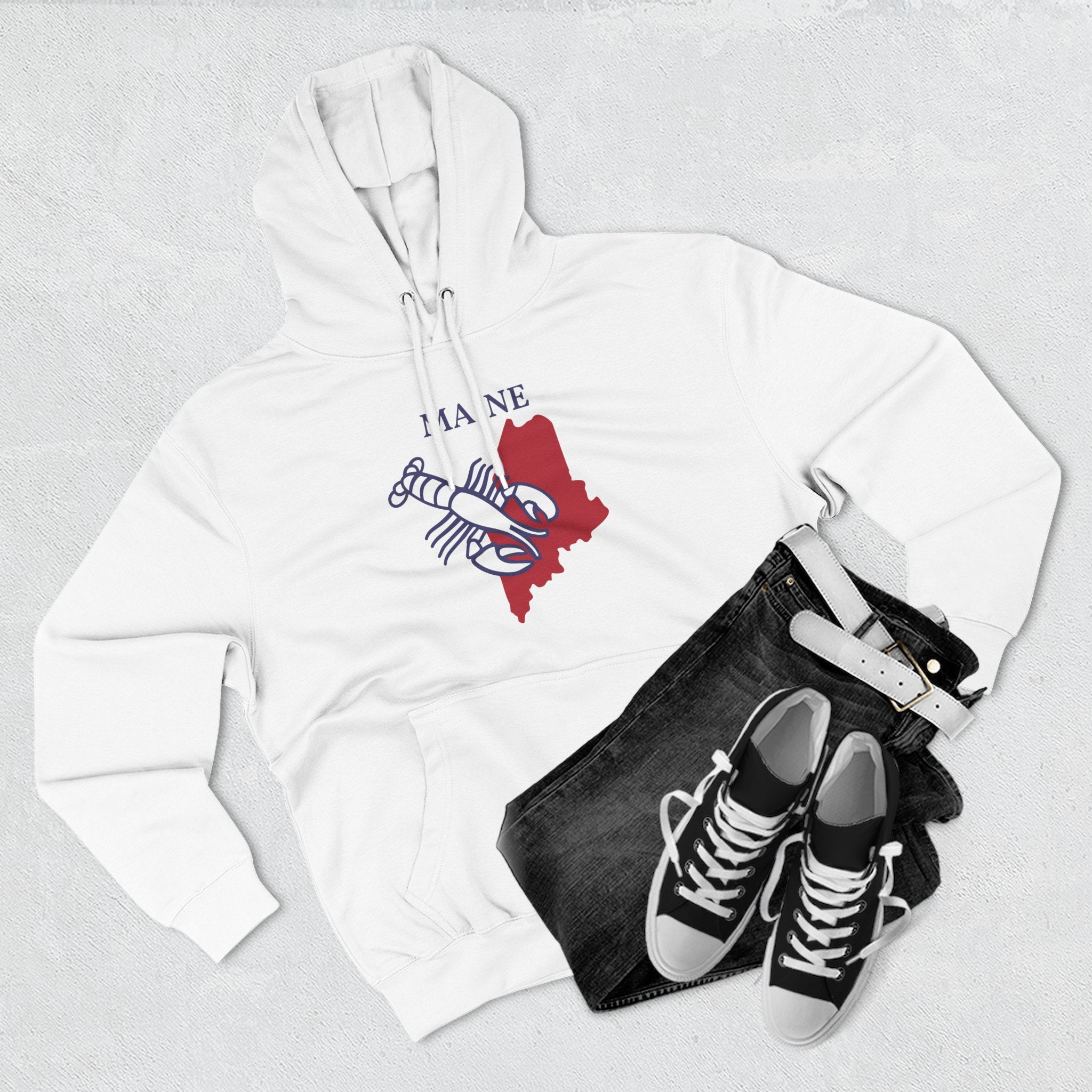 Maine Pride Unisex White Hoodie for Winter Glamour