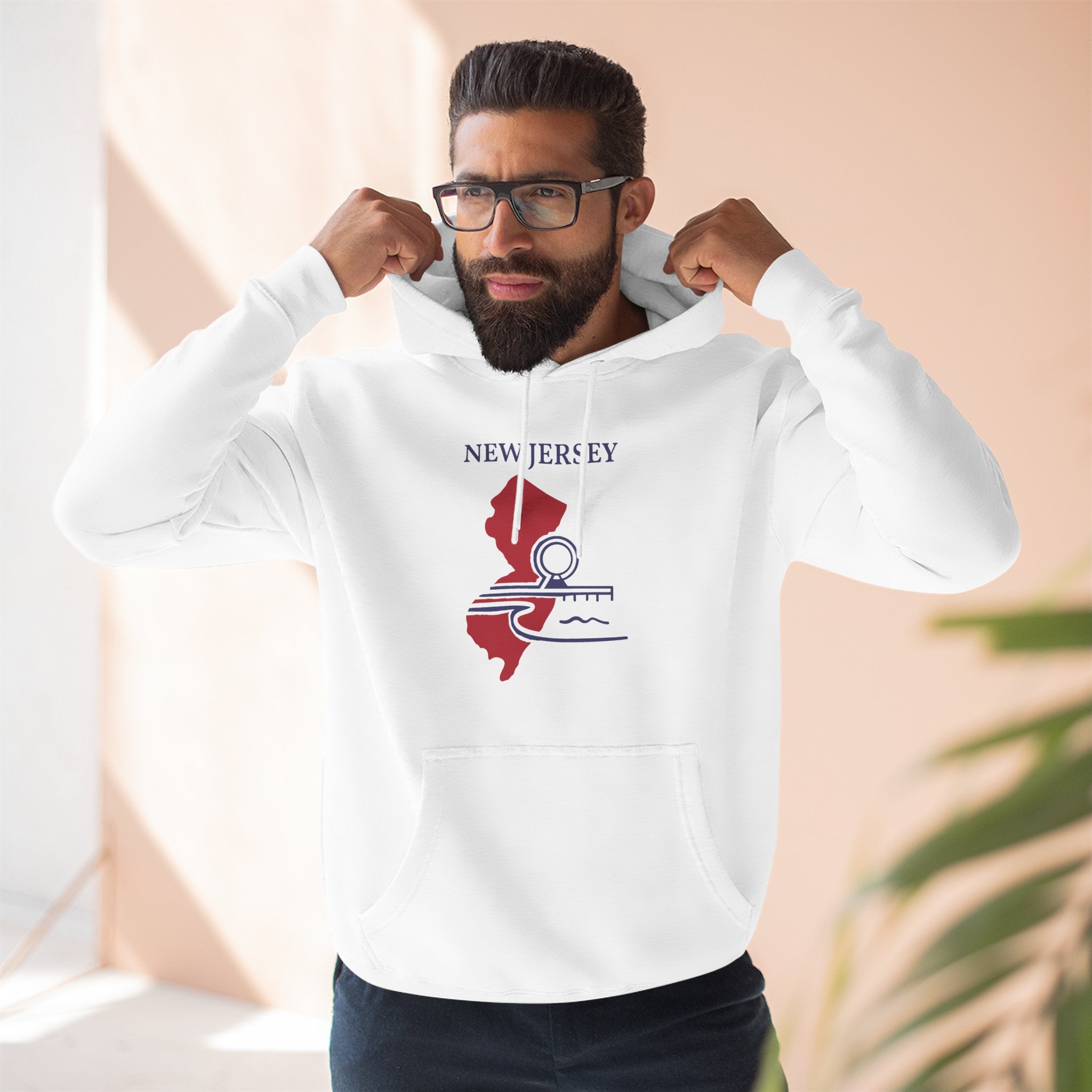 New Jersey Pride Unisex White Hoodie for Winter Glamour