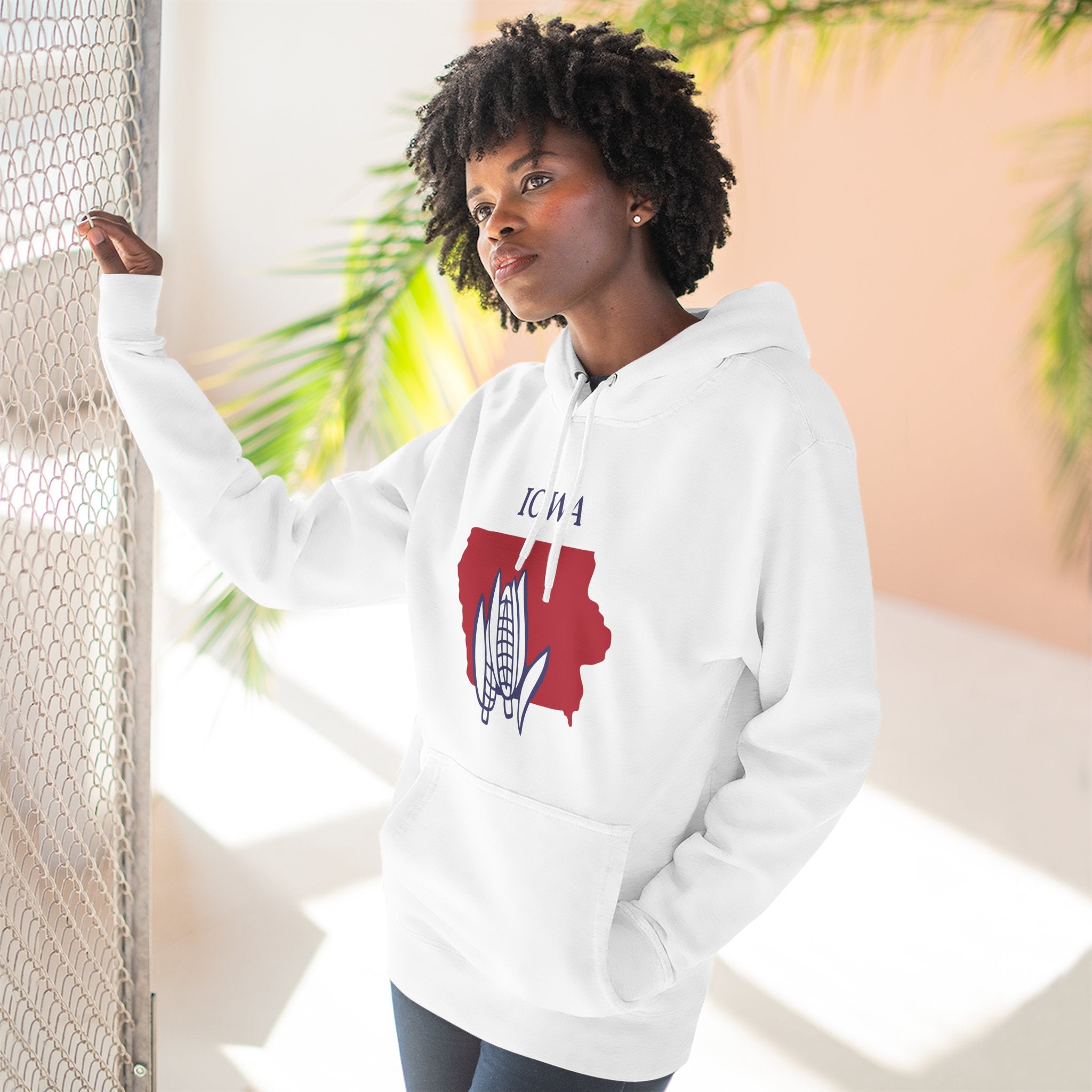 Iowa Pride Unisex White Hoodie for Winter Glamour