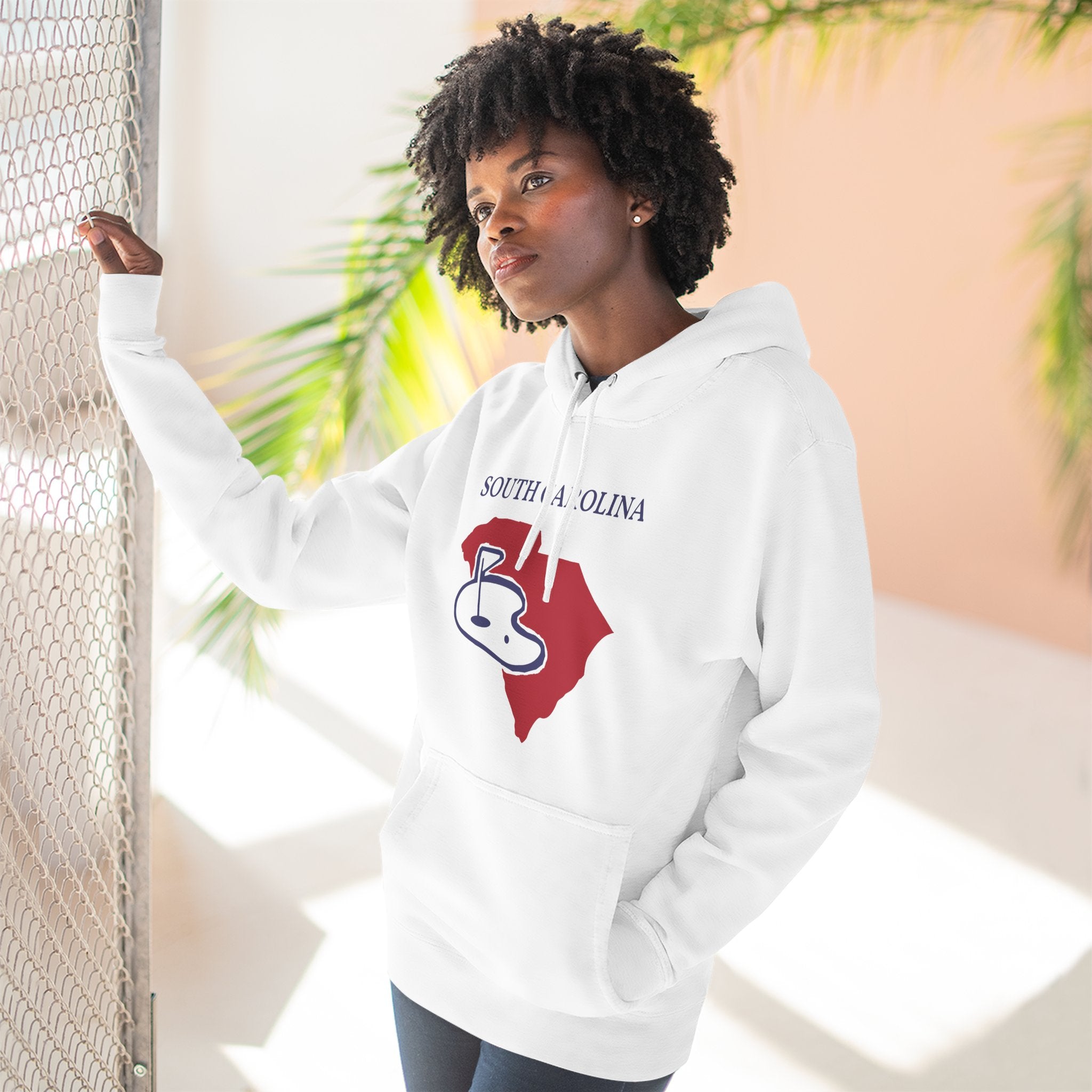 South Carolina Pride Unisex White Hoodie for Winter Glamour