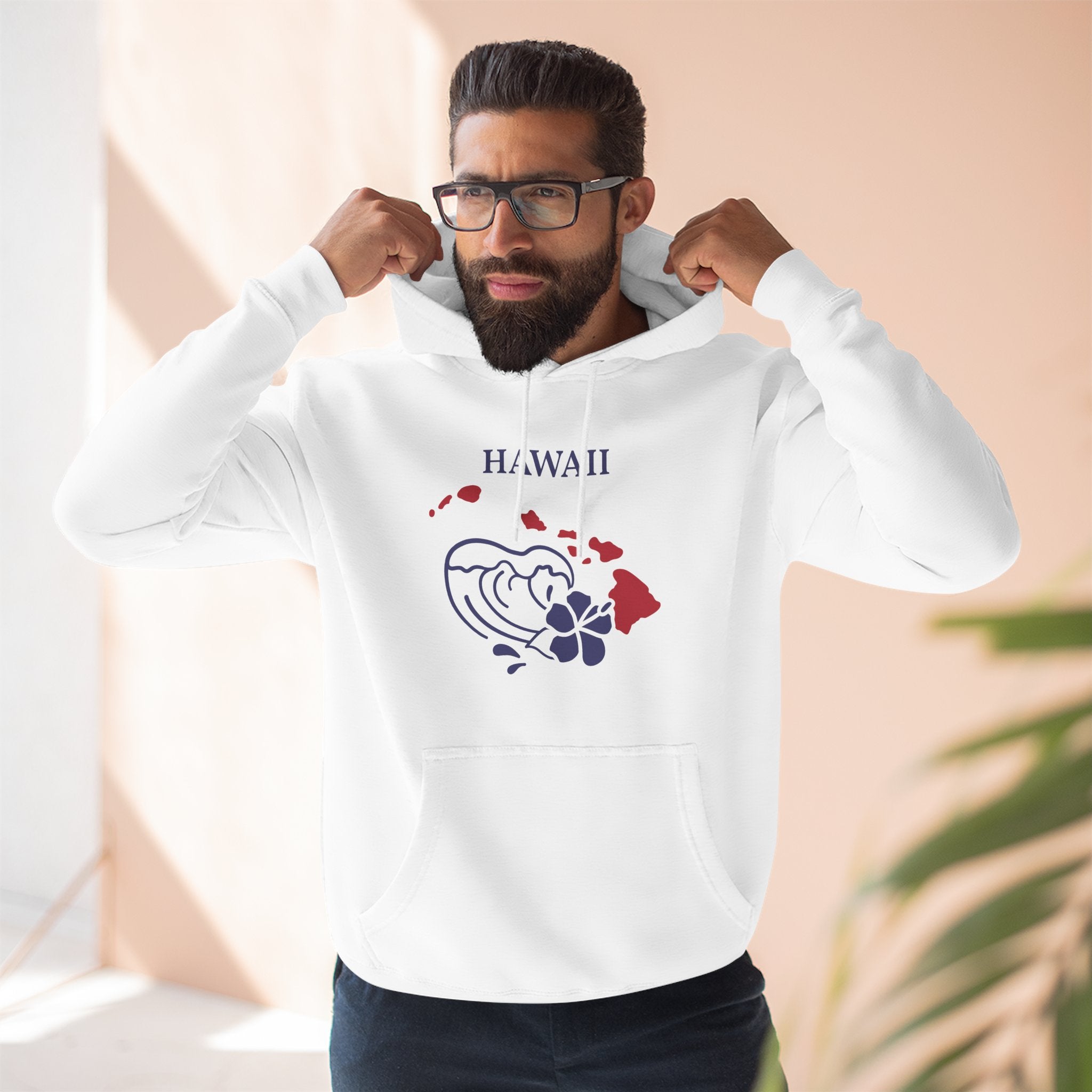 Hawaii Pride Unisex White Hoodie for Winter Glamour