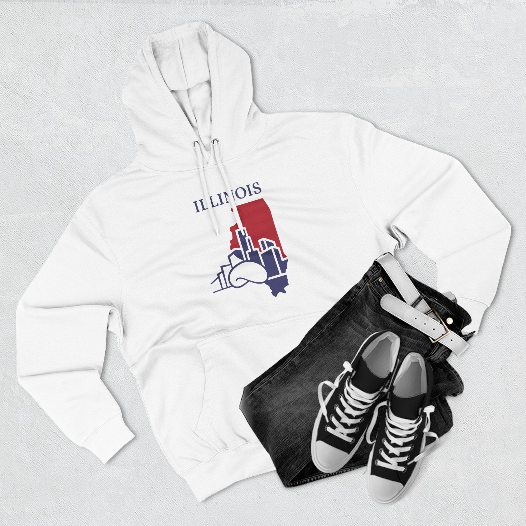 Illinois Pride Unisex White Hoodie for Winter Glamour