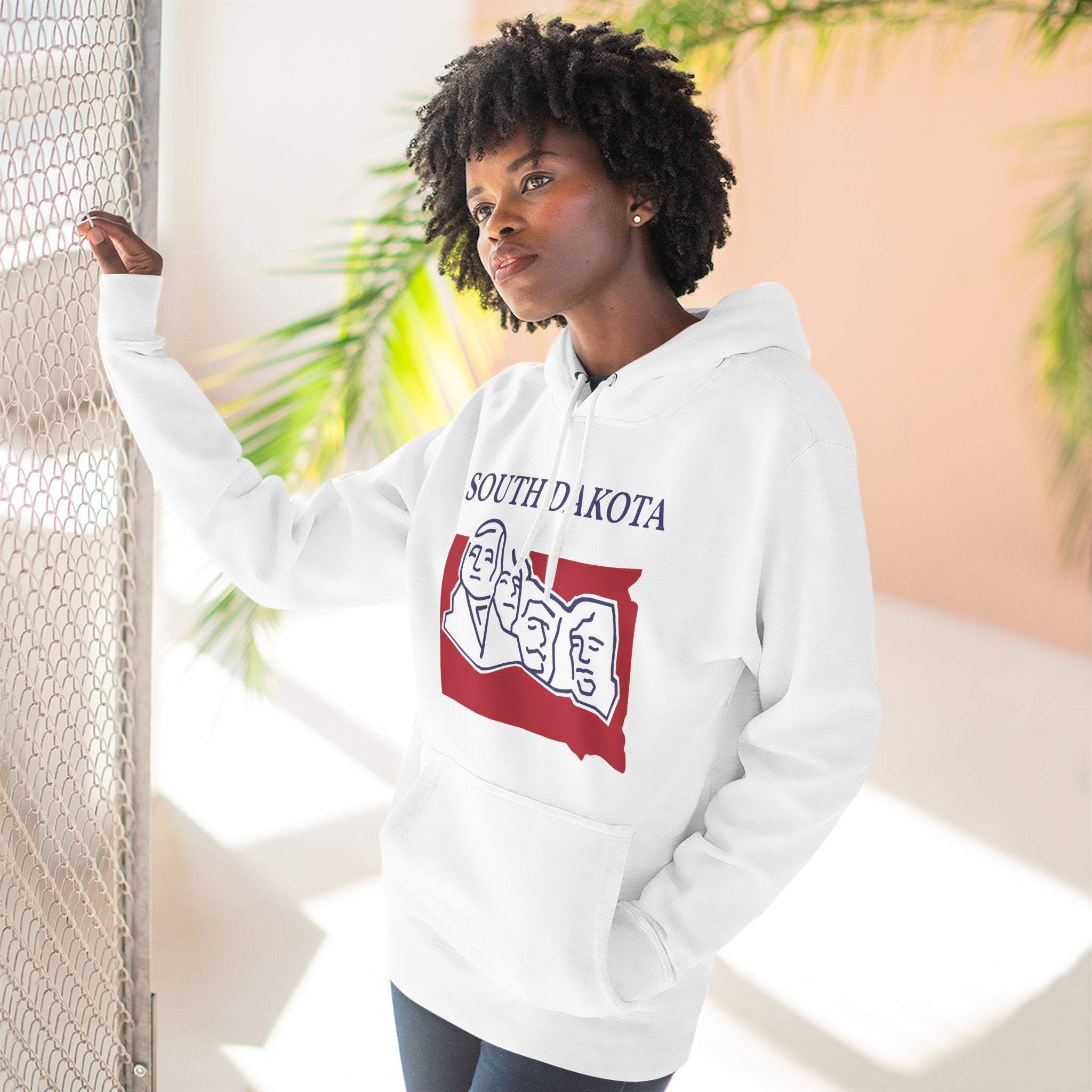 South Dakota Pride Unisex White Hoodie for Winter Glamour