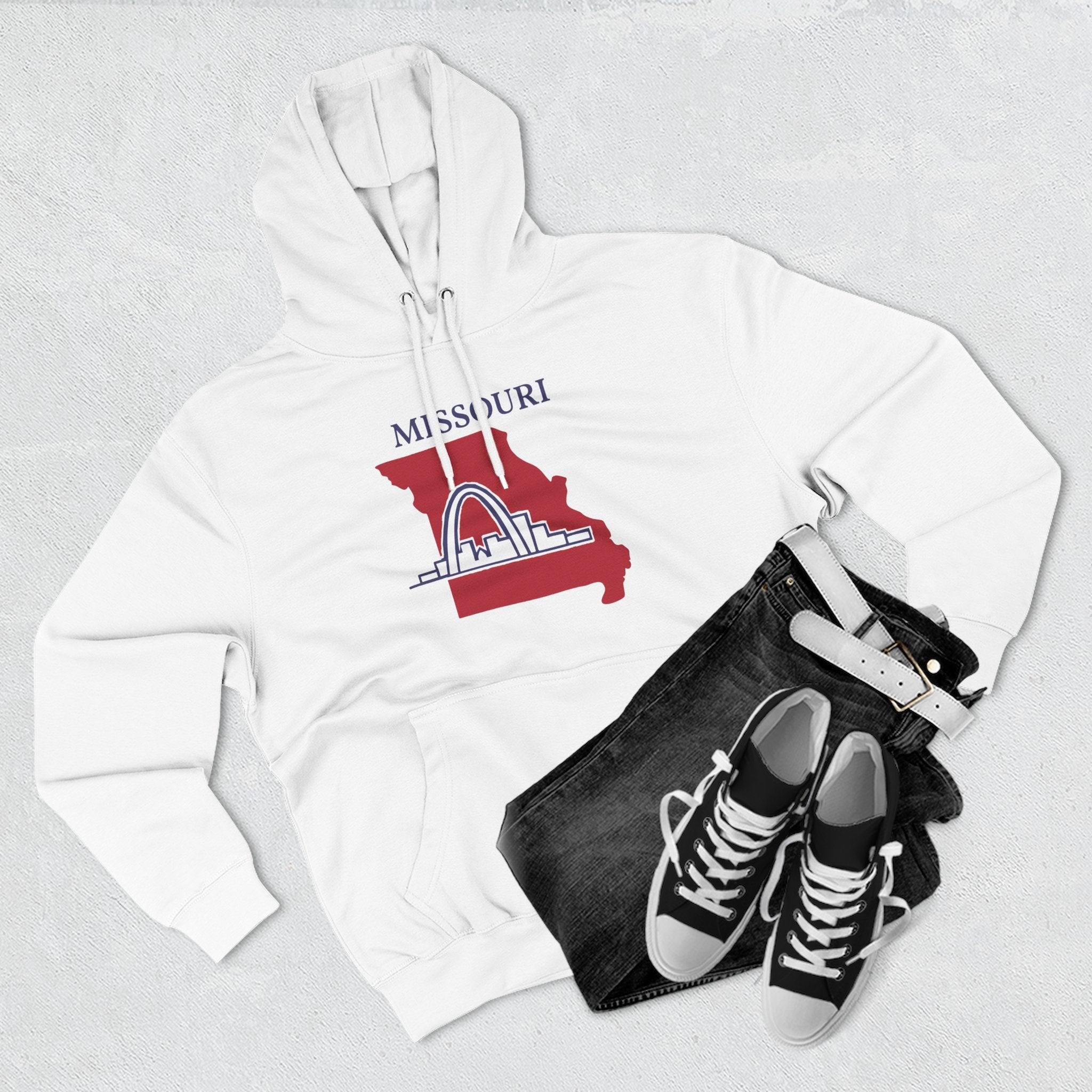 Missouri Pride Unisex White Hoodie for Winter Glamour