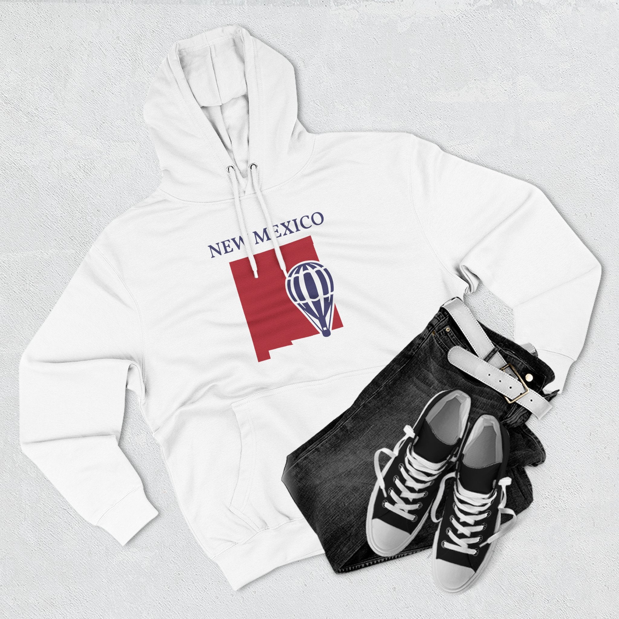 New Mexico Pride Unisex White Hoodie for Winter Glamour