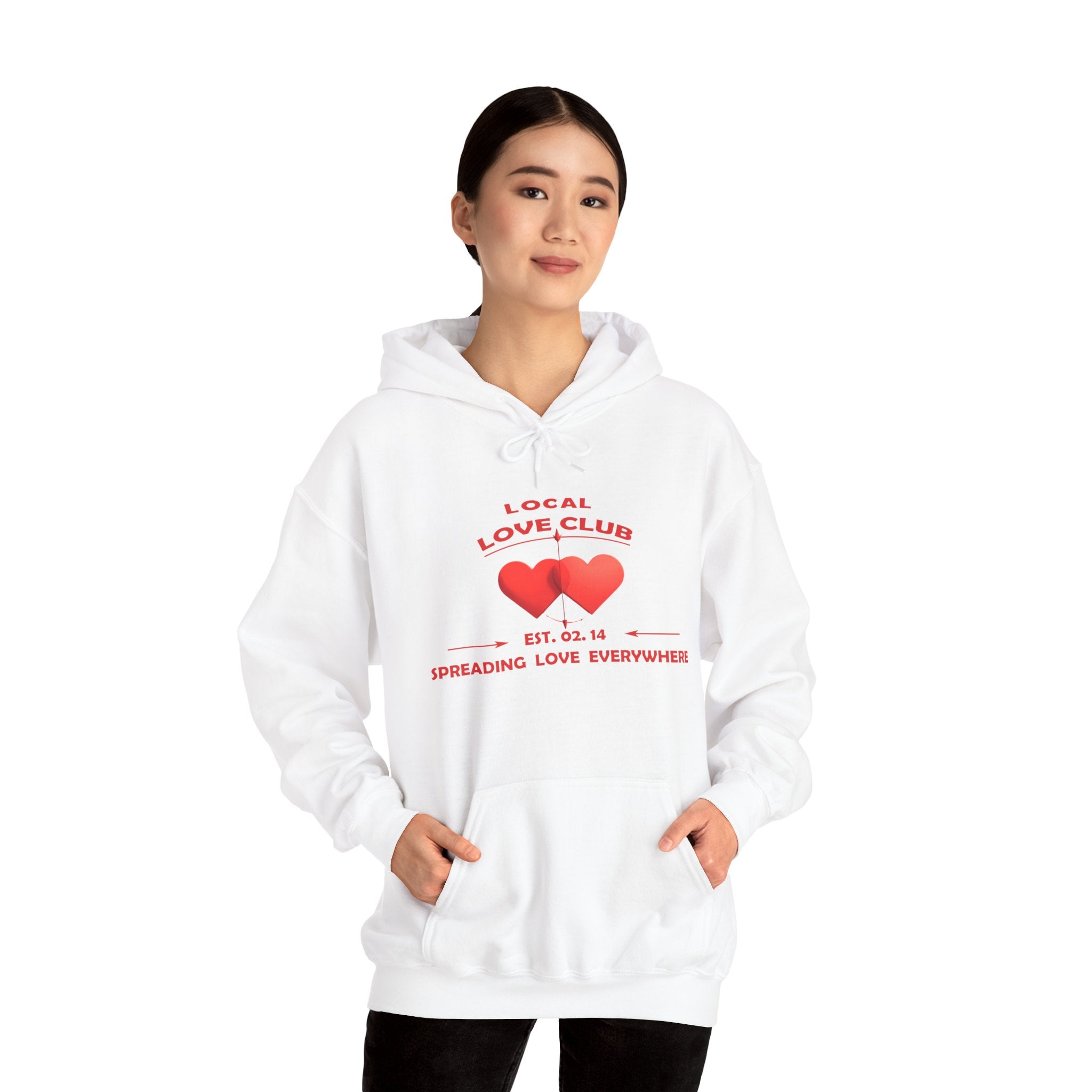 Local Love Club Hoodie for Couples — "Local Love Club" Heart Graphic Pullover