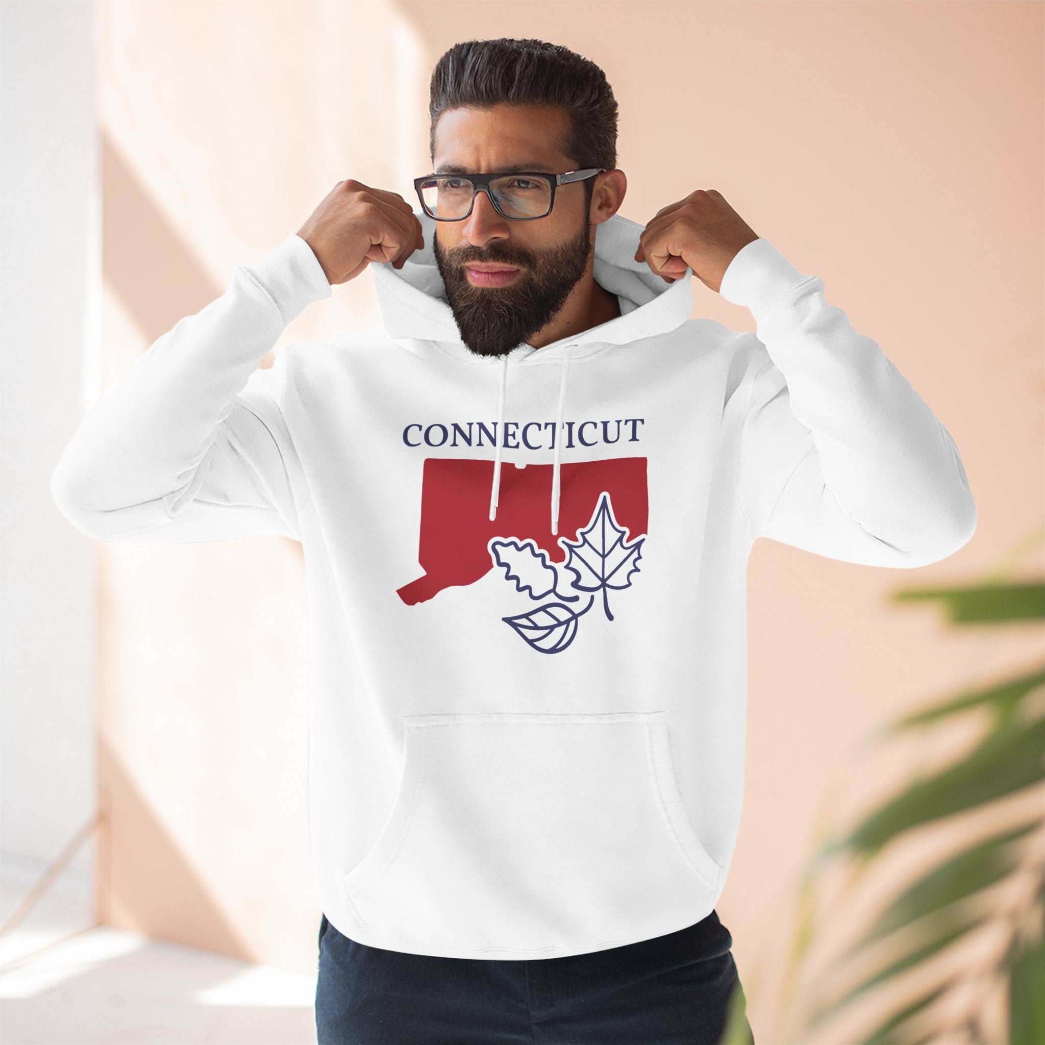 Connecticut Pride Unisex White Hoodie for Winter Glamour
