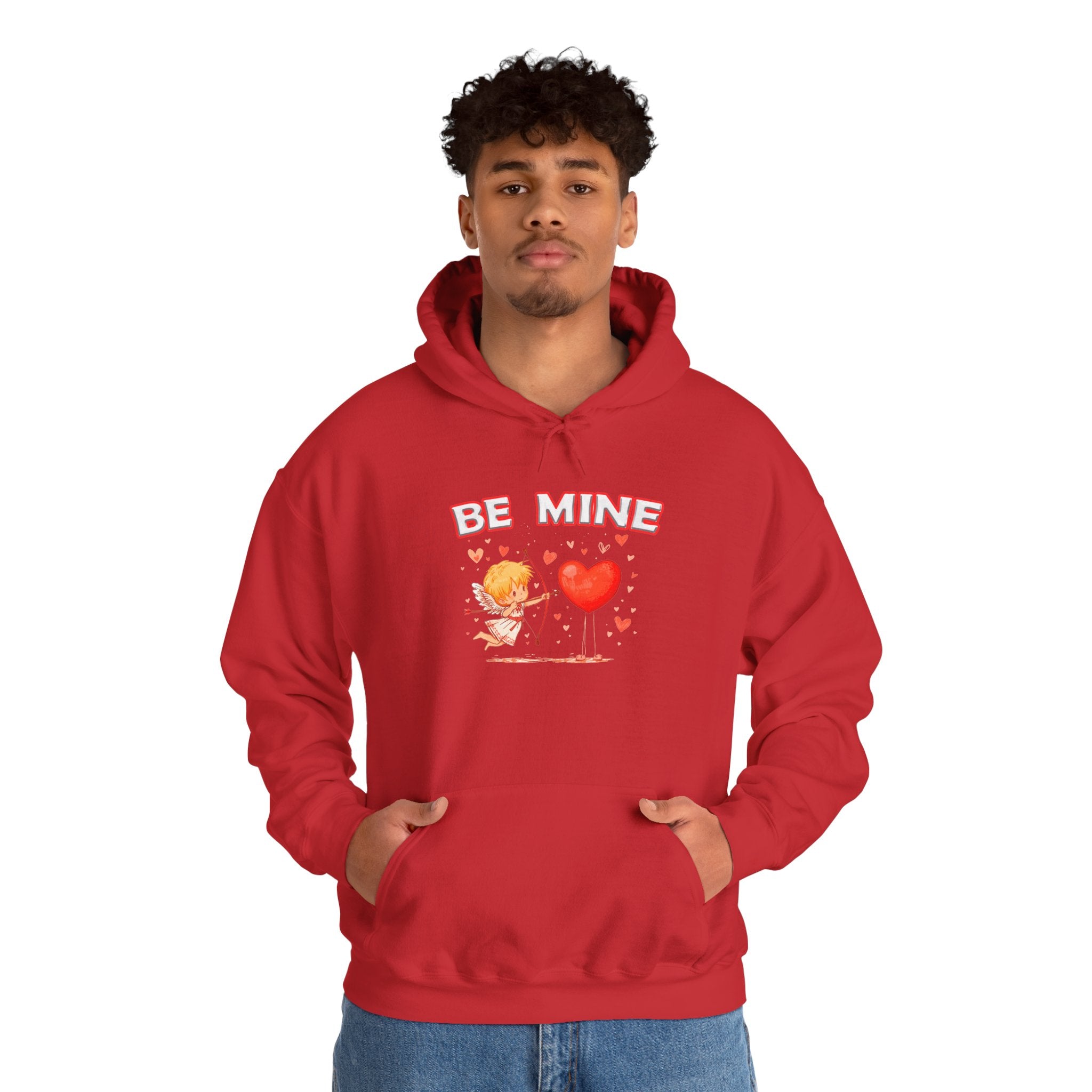 Be Mine Valentine Hoodie for Couples– Cute Cupid Heart Graphic Hooded Sweatshirt