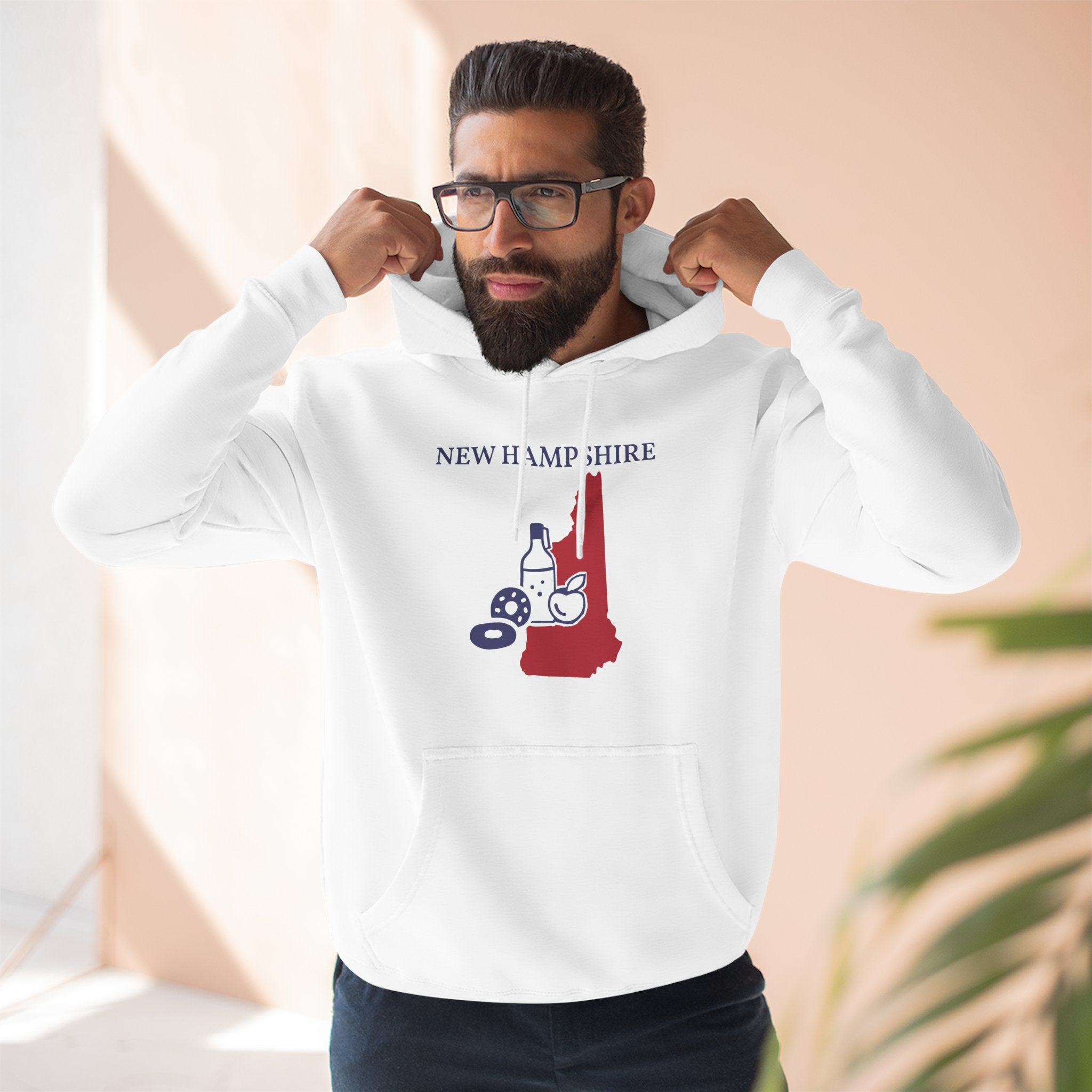 New Hampshire Pride Unisex White Hoodie for Winter Glamour