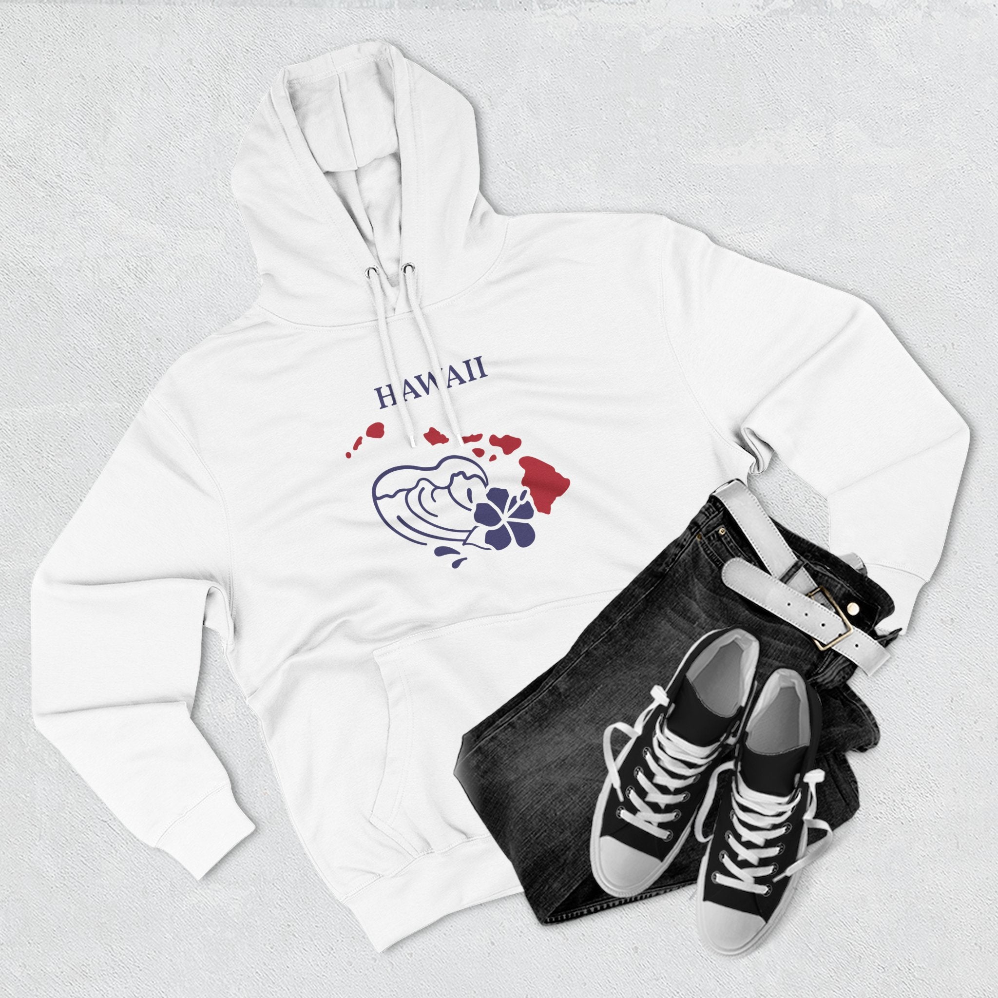 Hawaii Pride Unisex White Hoodie for Winter Glamour