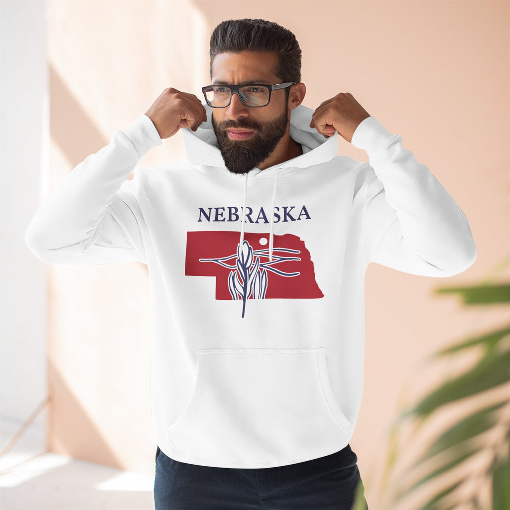 Nebraska Pride Unisex White Hoodie for Winter Glamour