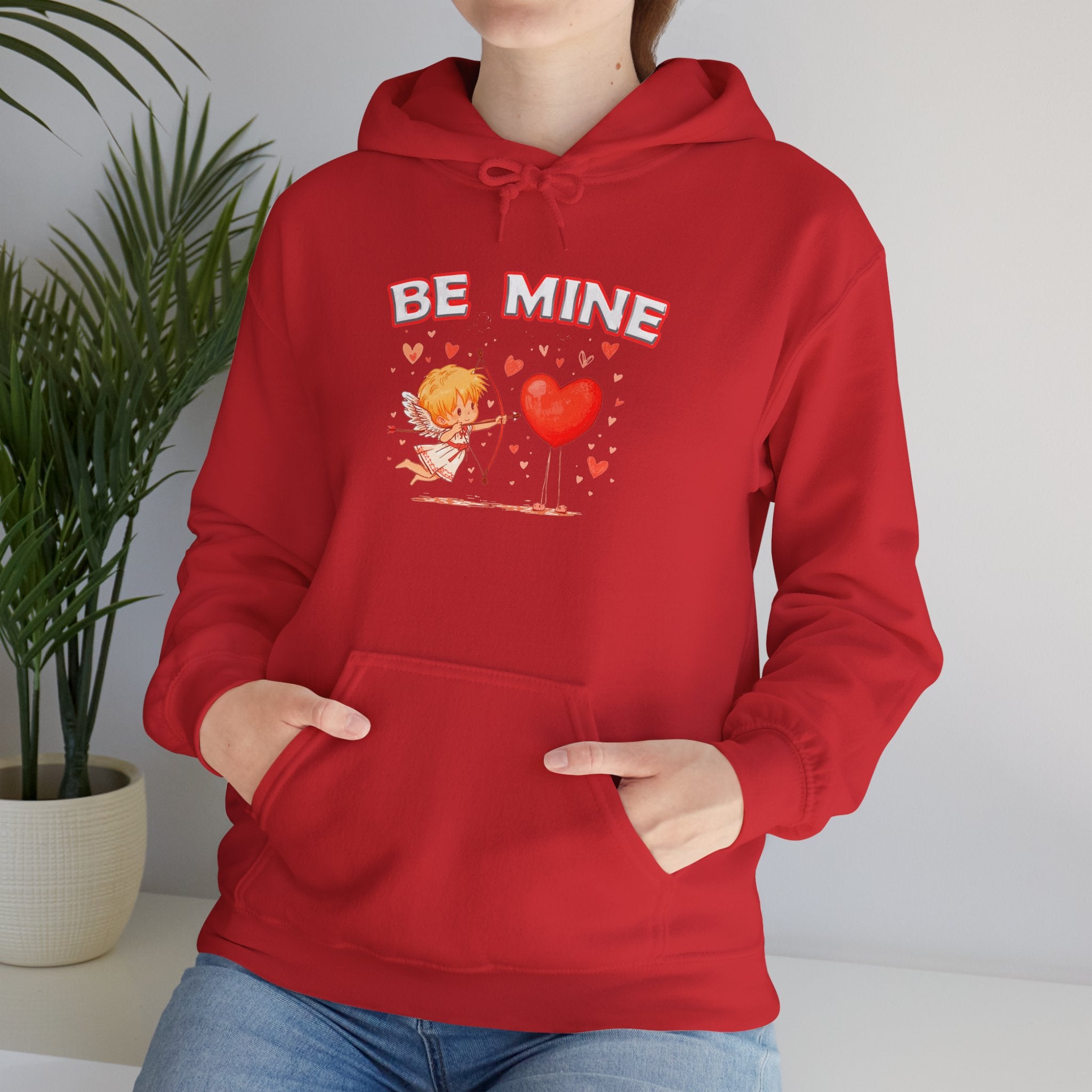 Be Mine Valentine Hoodie for Couples– Cute Cupid Heart Graphic Hooded Sweatshirt