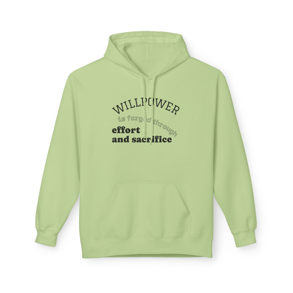 Willpower Eco-Friendly Hooded Sweatshirt | Motivational Pullover for Fitness Enthusiasts, Perfect for Gym, Casual Wear, and Gifts
