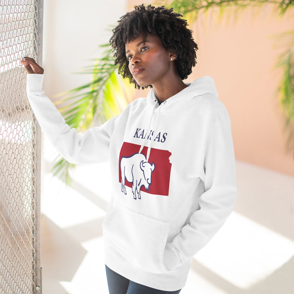 Kansas Pride Unisex White Hoodie for Winter Glamour