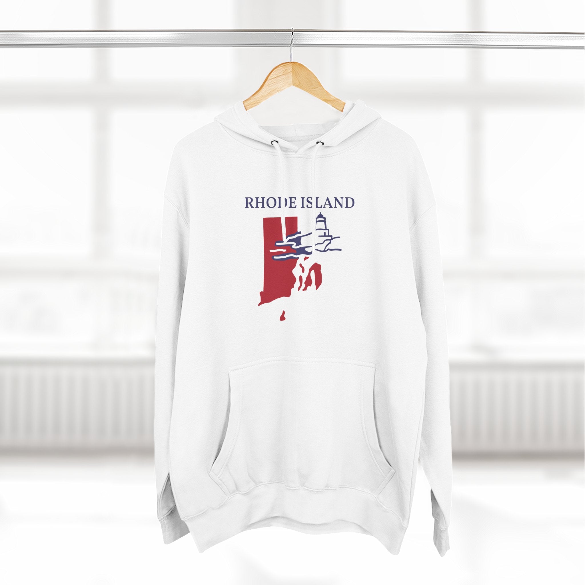 Rhode Island Pride Unisex White Hoodie for Winter Glamour